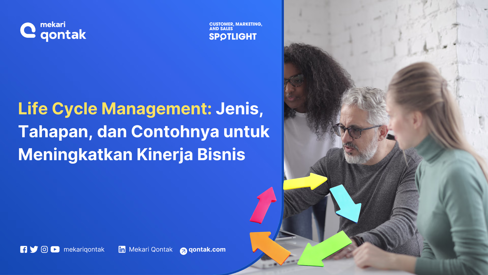 Ilustrasi tim yang sedang membuat perencanaan life cycle management