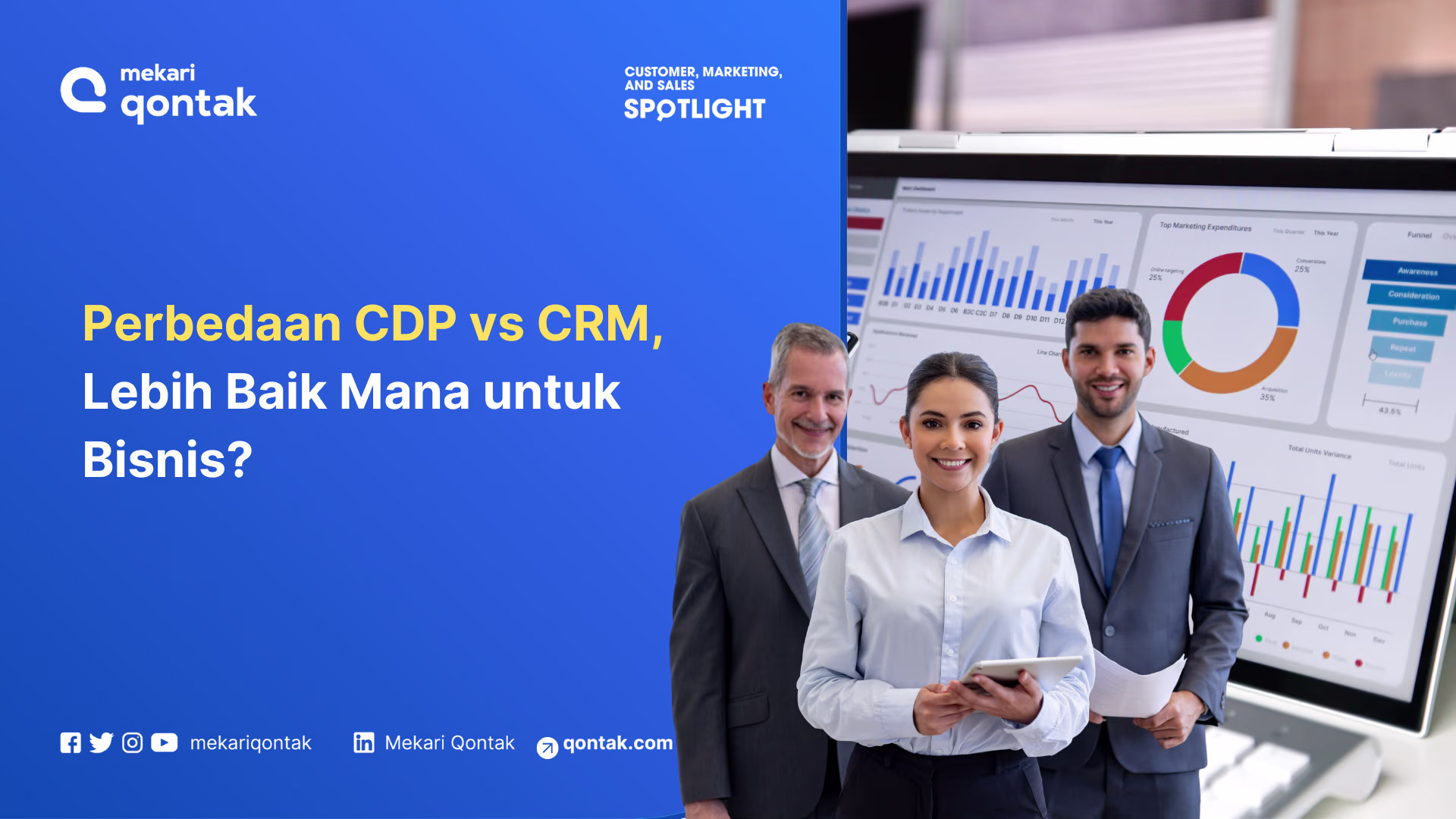 Ilustrasi perbedaan CDP dan CRM dalam bisnis