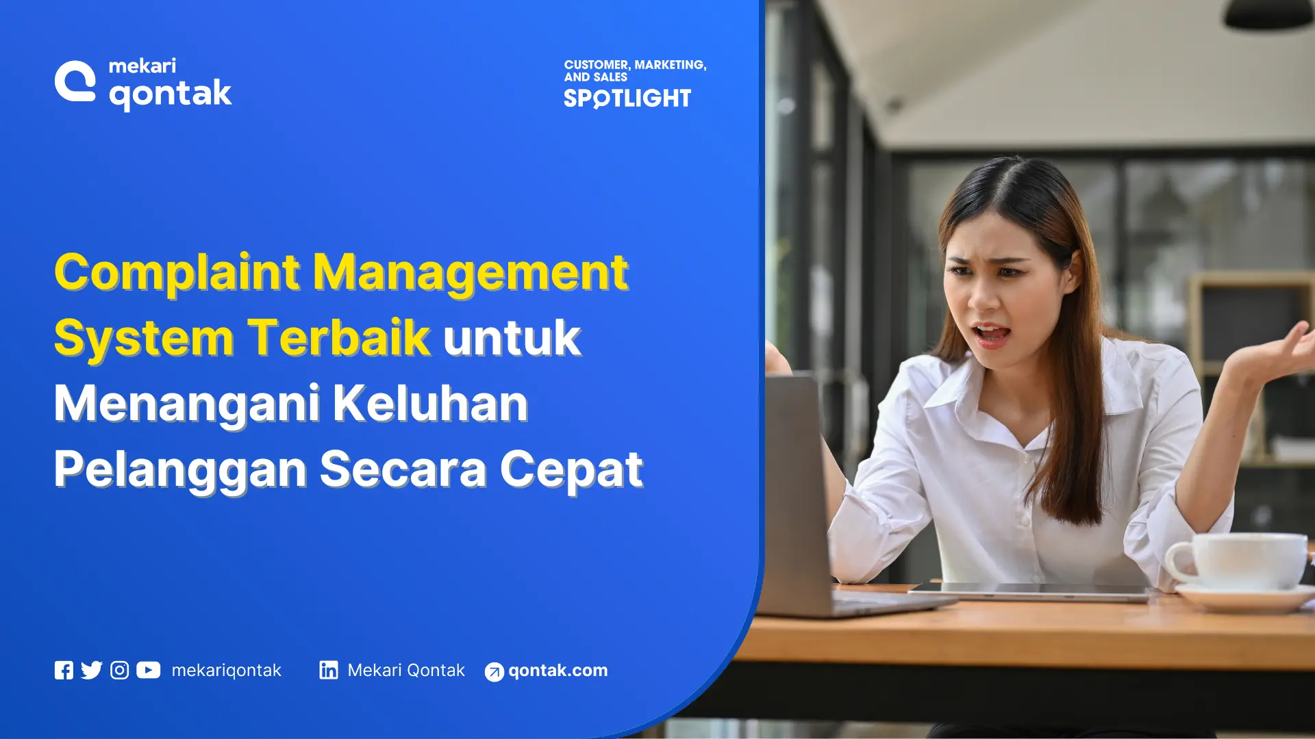 Sistem manajemen keluhan yang ditampilkan menawarkan solusi cepat untuk menangani keluhan pelanggan, dengan suasana kerja yang profesional dan terbuka.