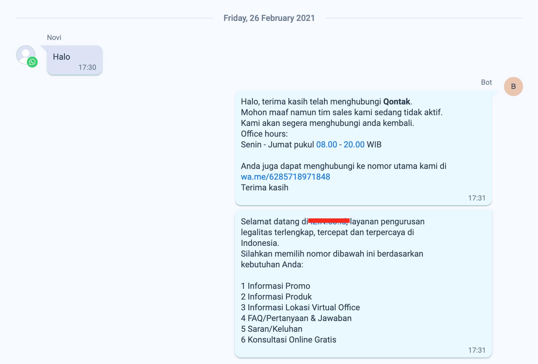 WhatsApp-Live-Chat-Otomatis-Pesan