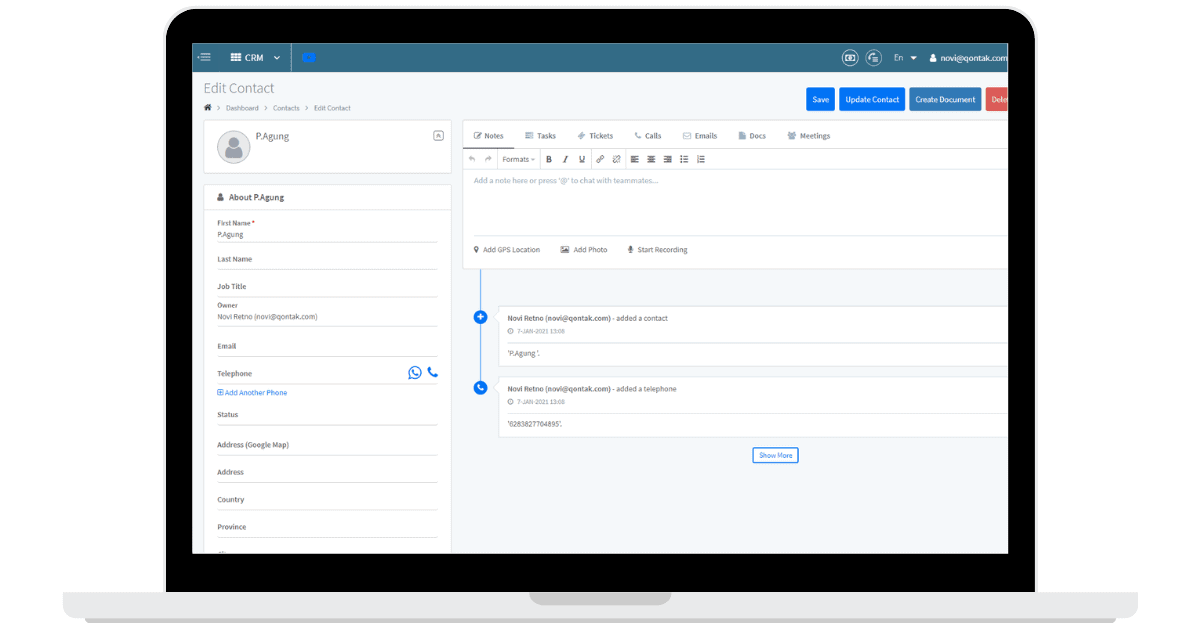 bisnis tanpa aplikasi crm qontak contacts