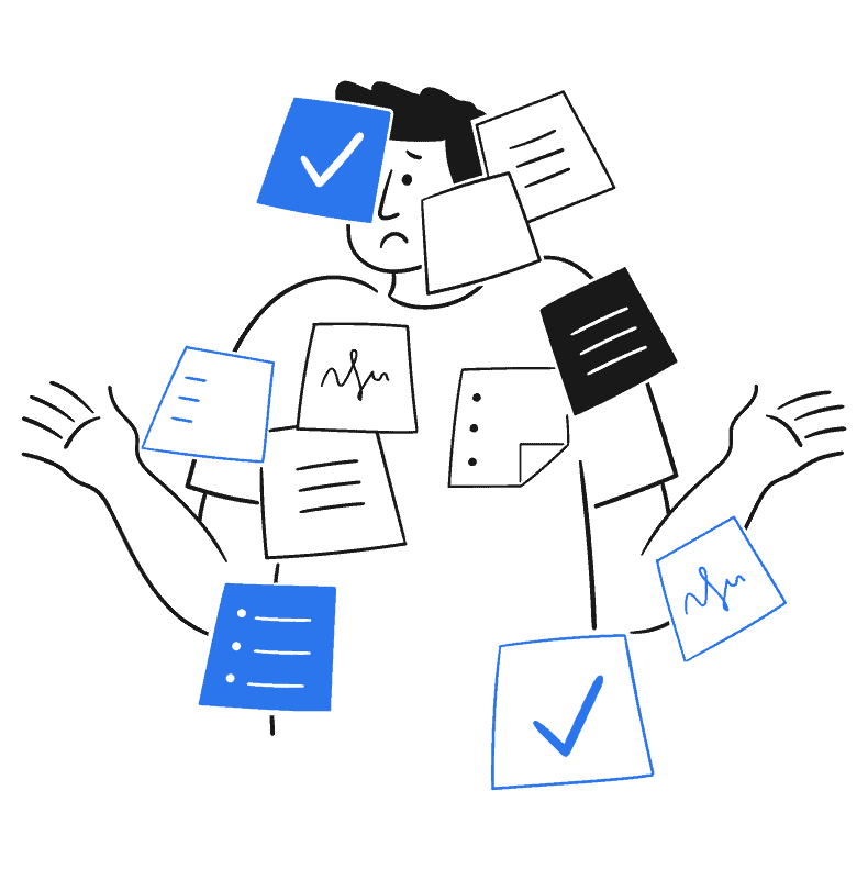 Difficulty in completing tasks and organizing communications