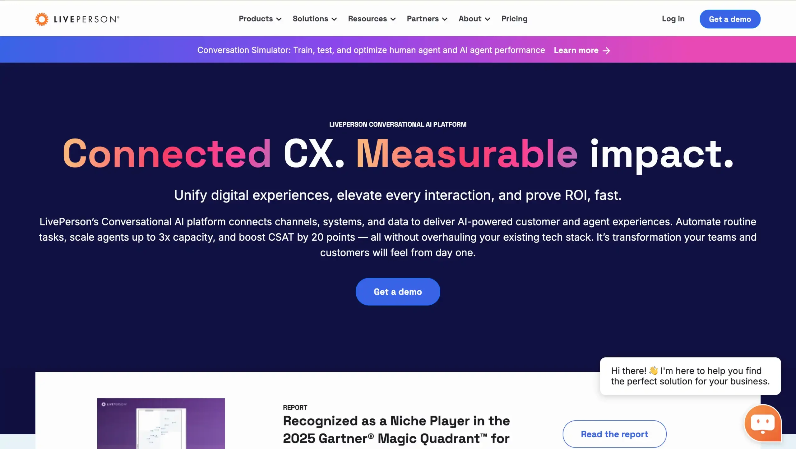 Landing Page LivePerson LivePerson-Web chat application