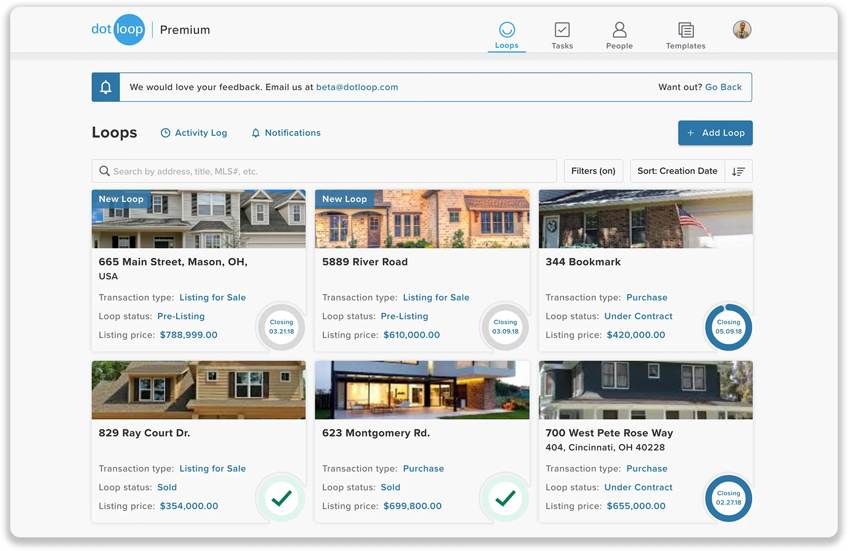 Tampilan Aplikasi Dotloop Tampilan aplikasi Dotloop_aplikasi agen properti