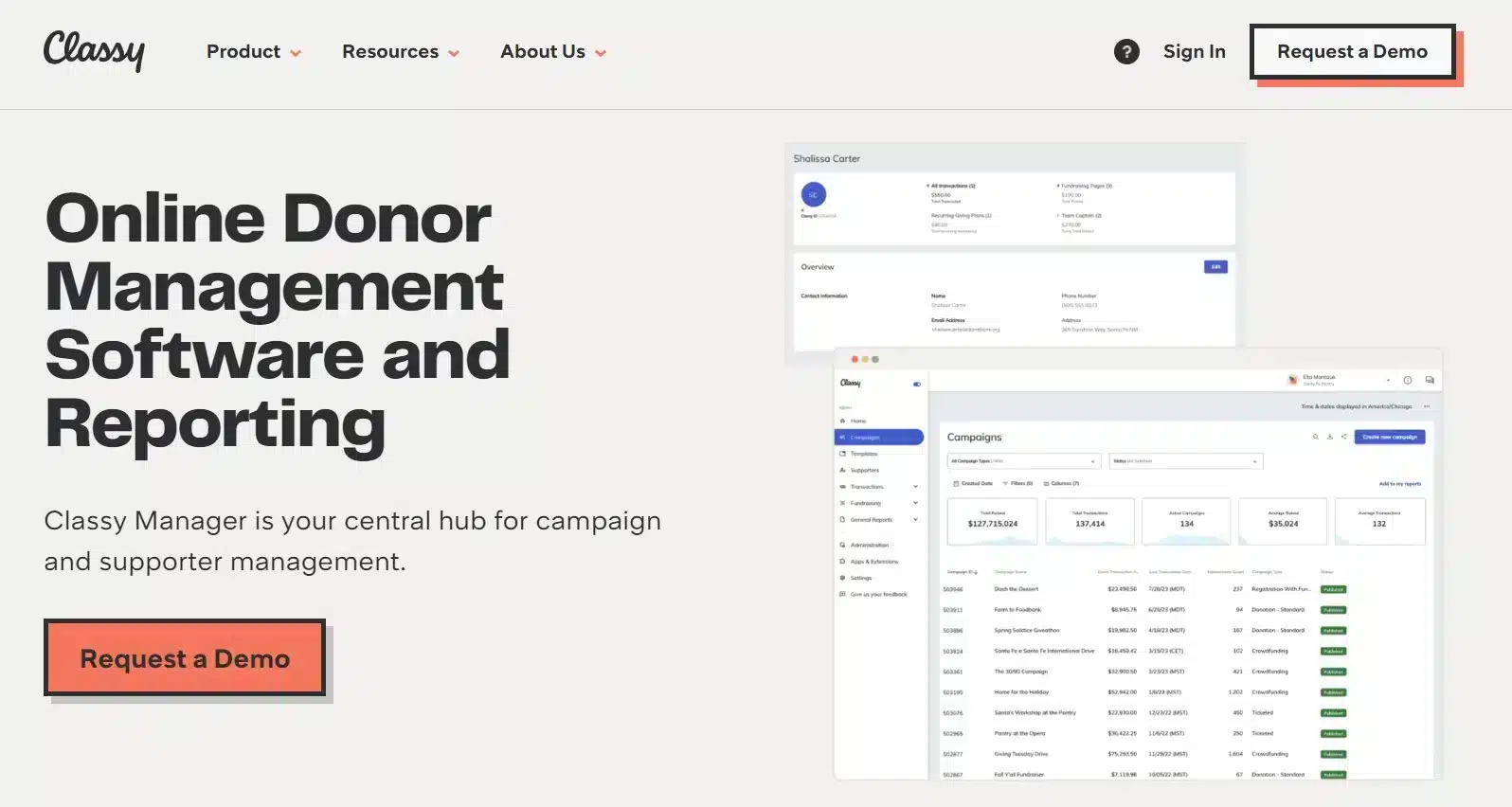 Nonprofit CRM Software - classy