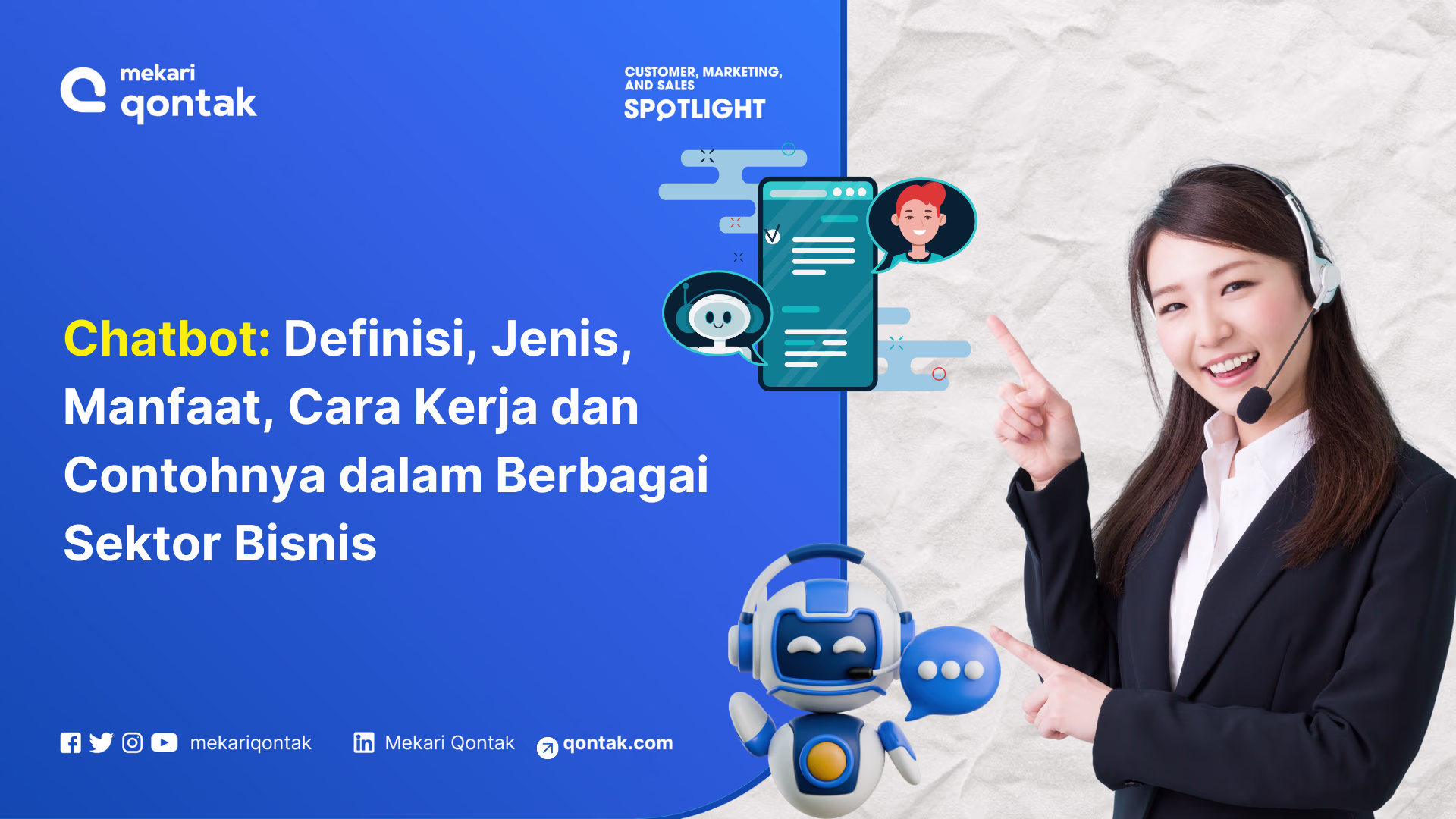 Ilustrasi Chatbot Definisi, Jenis, Manfaat, Cara Kerja dan Contohnya dalam Berbagai Sektor Bisnis
