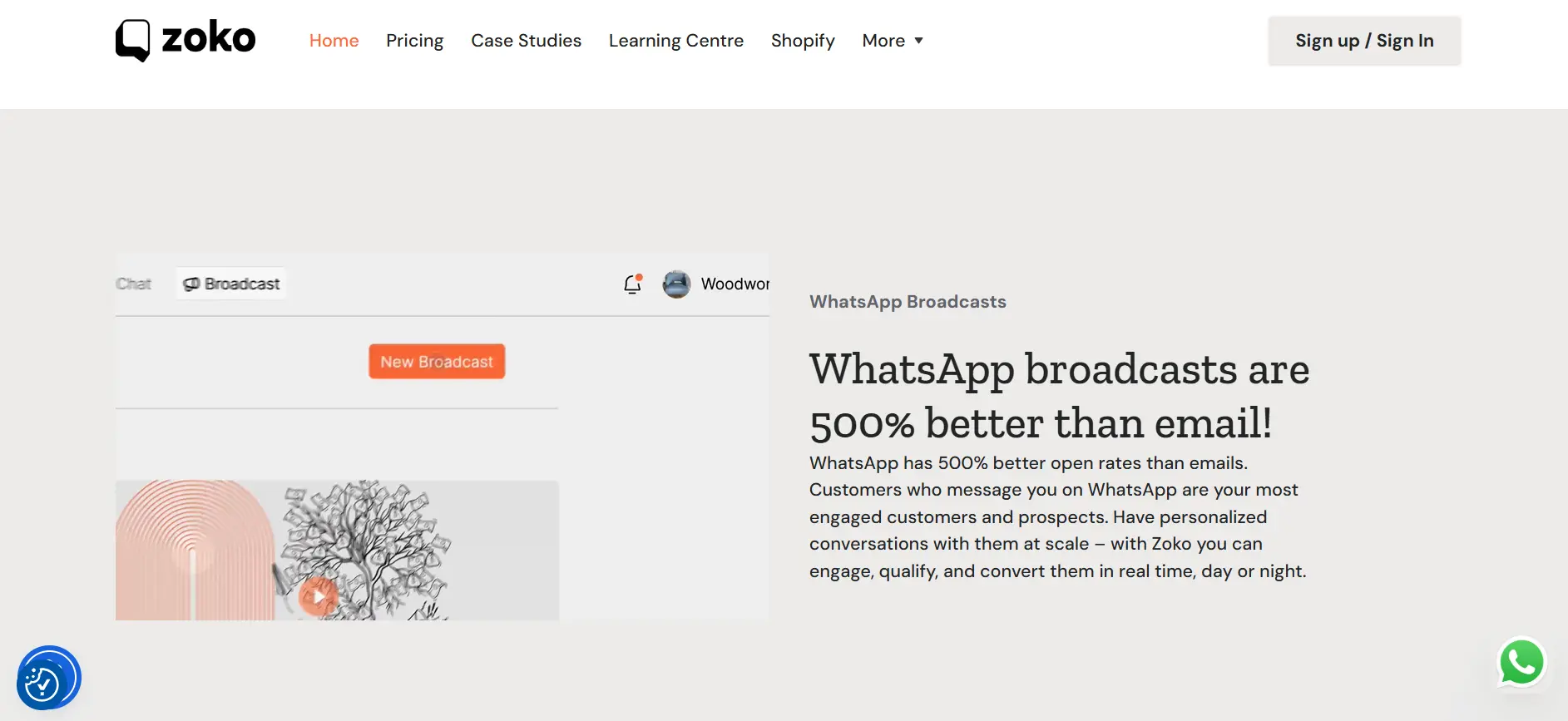 Tampilan Halaman Fitur Broadcast Vendor Jasa WhatsApp Business API Zoko Halaman Fitur Broadcast Vendor Jasa WhatsApp Business API Zoko