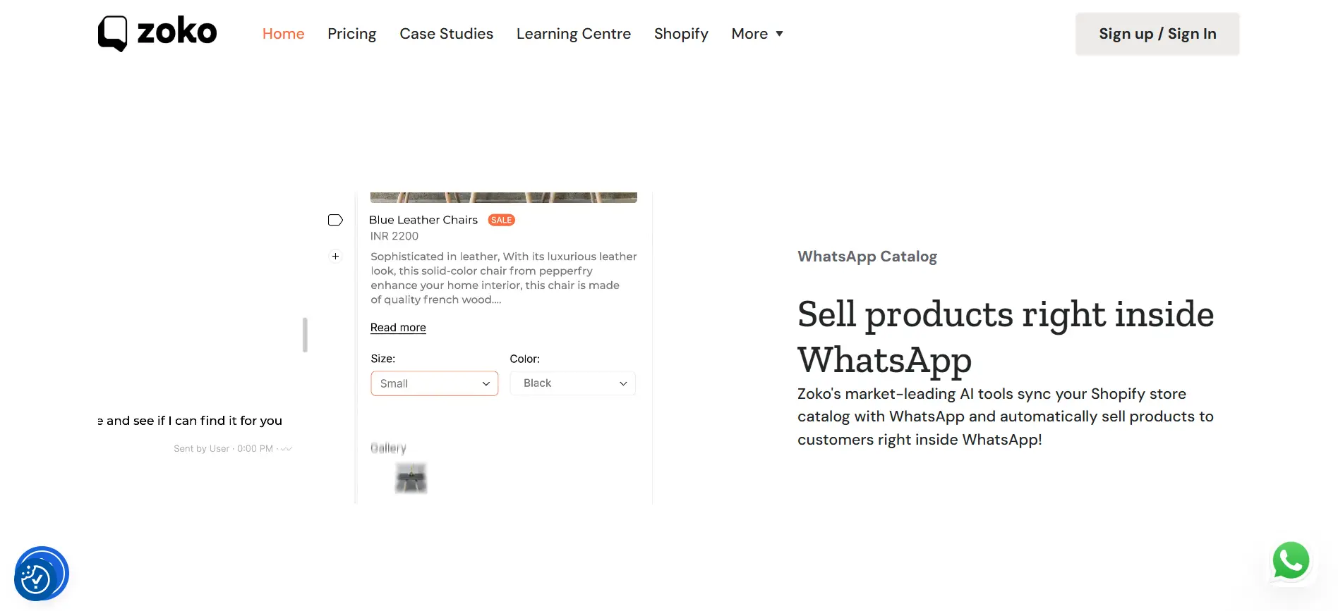 Tampilan Halaman Fitur Katalog Vendor Jasa WhatsApp Business API Zoko Halaman Fitur Katalog Vendor Jasa WhatsApp Business API Zoko