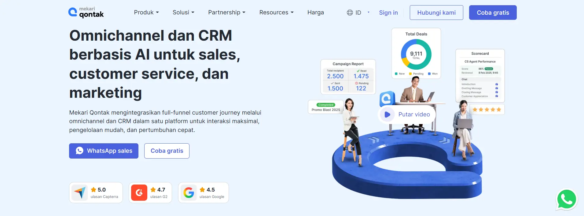 Tampilan Halaman Homepage Vendor Jasa WhatsApp Business API Mekari Qontak Halaman Homepage Vendor Jasa WhatsApp Business API Mekari Qontak