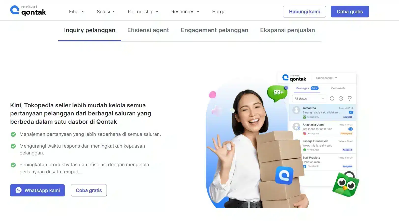 e-commerce chat_Mekari Qontak