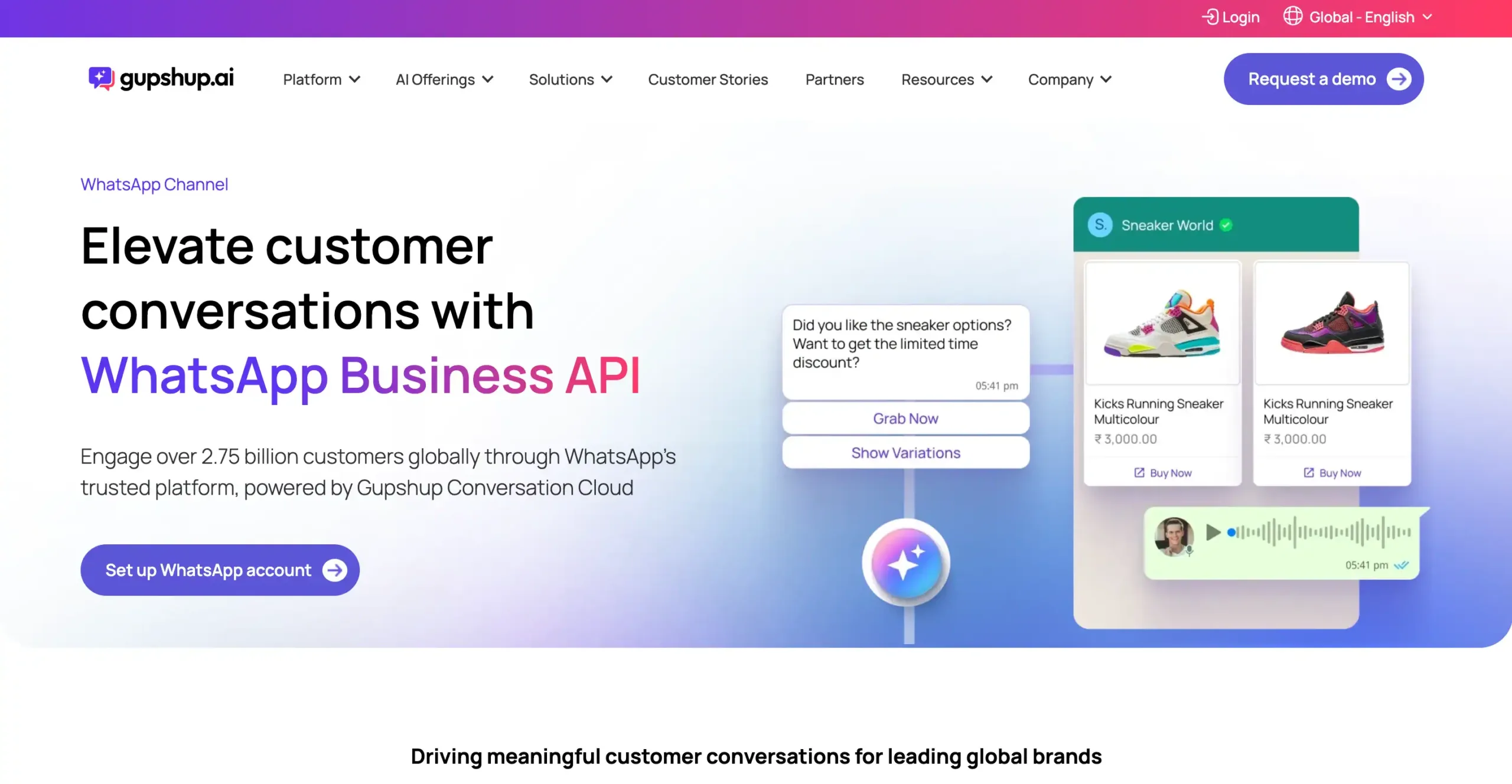 Tampilan Halaman homepage WhatsApp automation tools Gupsup Halaman homepage WhatsApp automation tools Gupsup