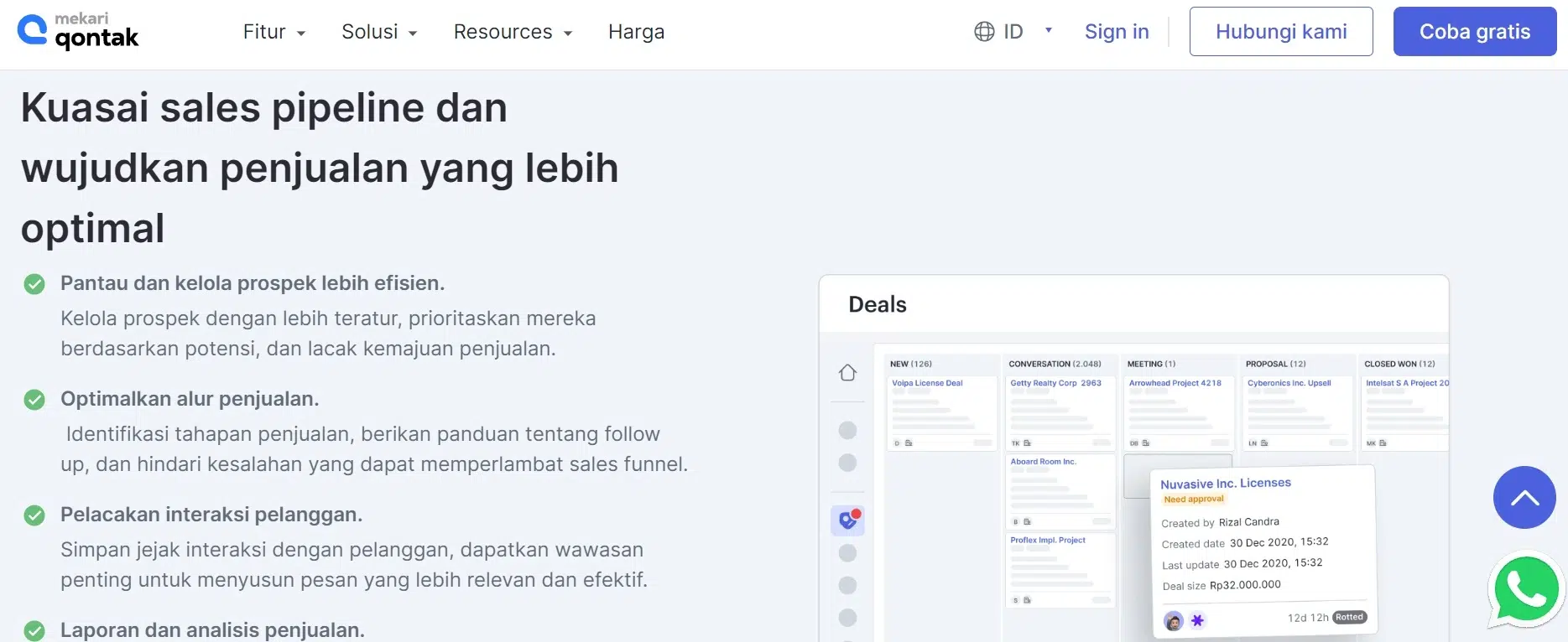 software CRM b2b Terbaik_Mekari Qontak