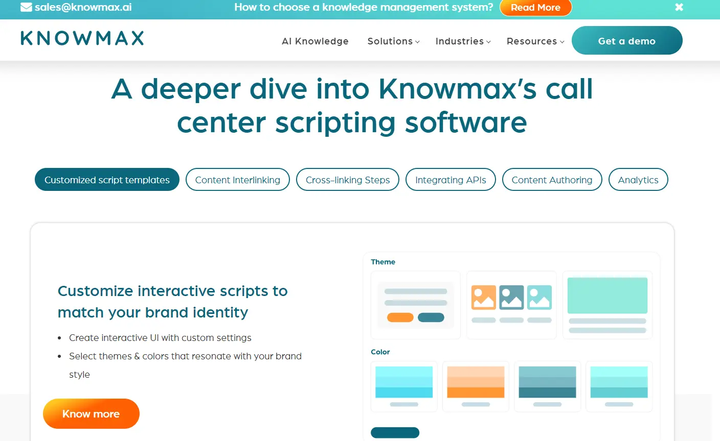 Landing Page Knowmax Knowmax-Software ai call center