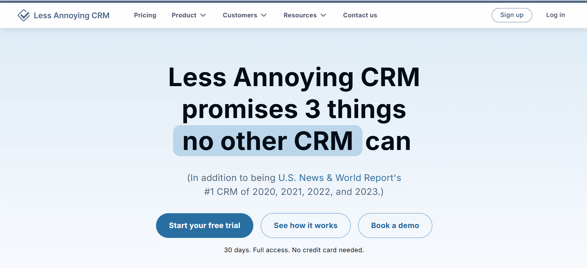 Ilustrasi Tampilan Homepage Aplikasi CRM Less Annoying CRM