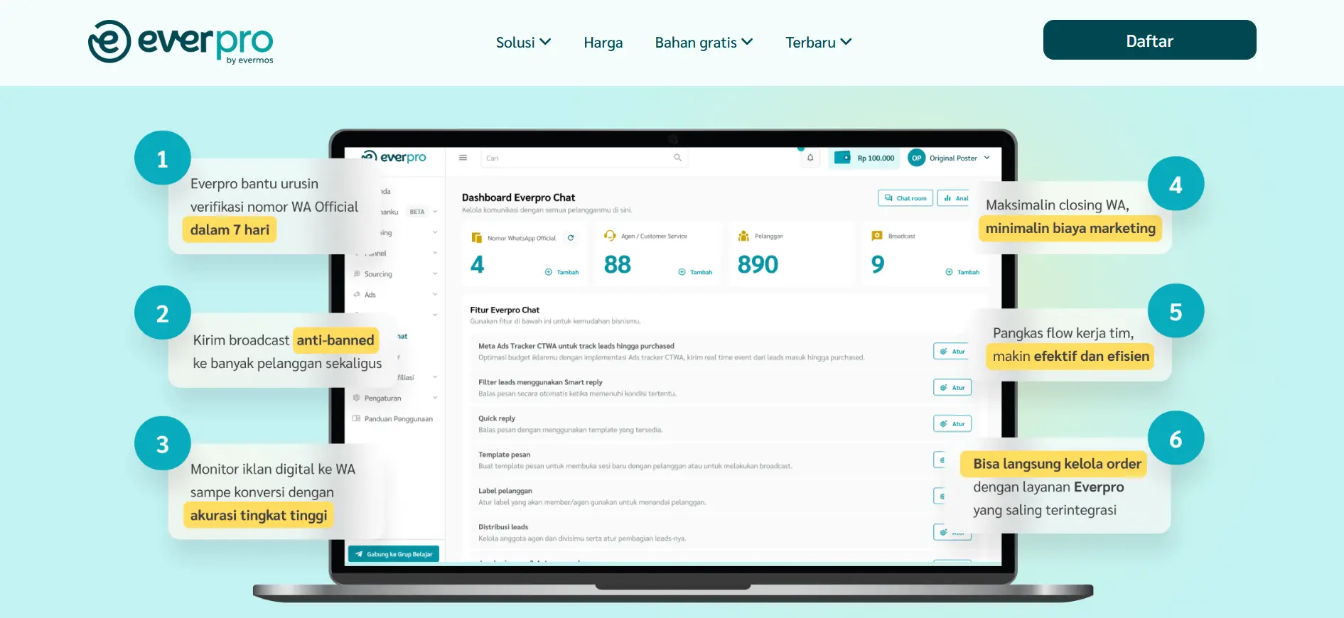 Tampilan Dashboard Aplikasi Bulk WhatsApp Sender Terbaik Everpro Dashboard Aplikasi Bulk WhatsApp Sender Terbaik Everpro