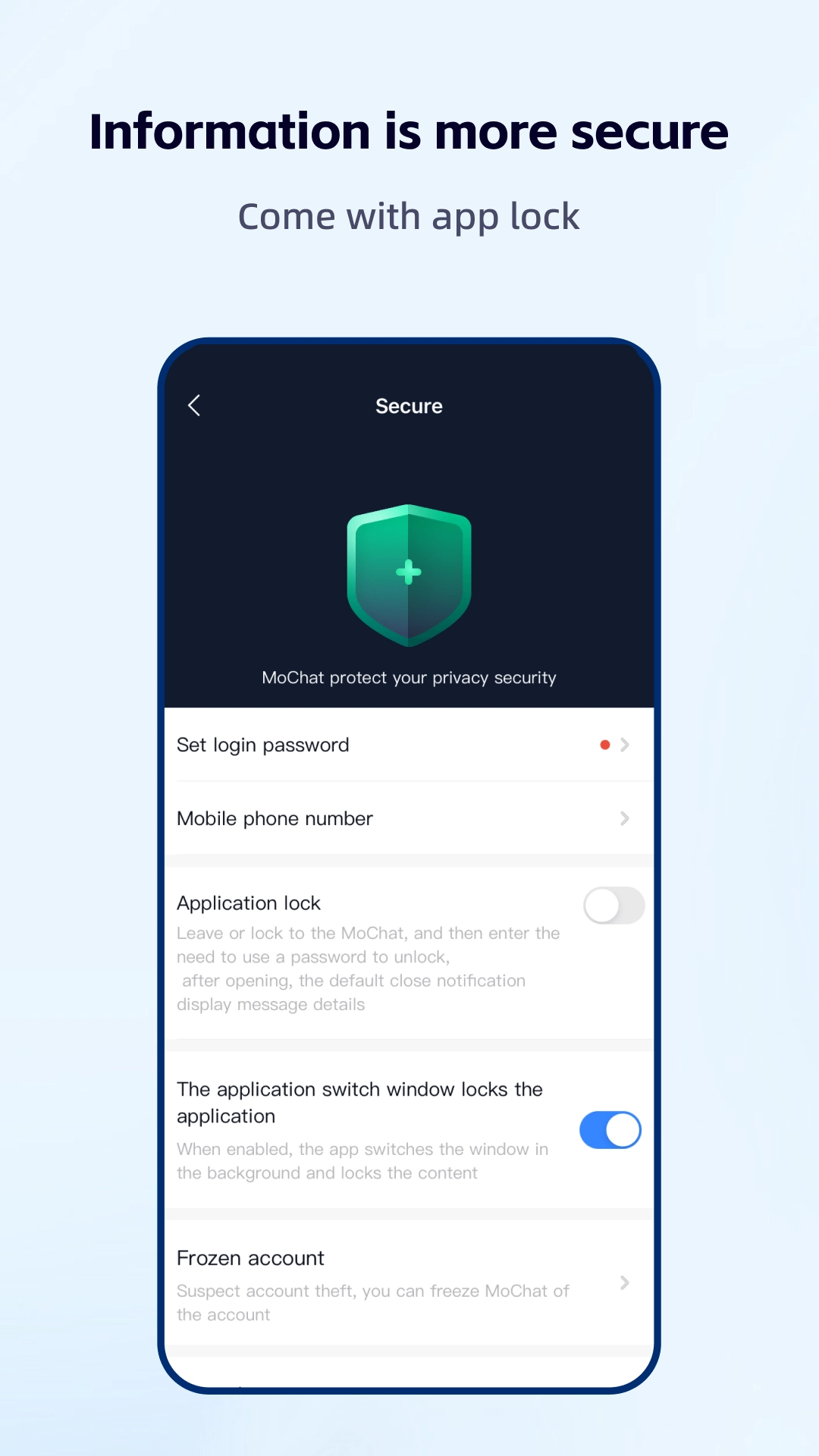 Tampilan Fitur App Lock Aplikasi Whatsapp Clone MoChat Fitur App Lock Aplikasi Whatsapp Clone MoChat
