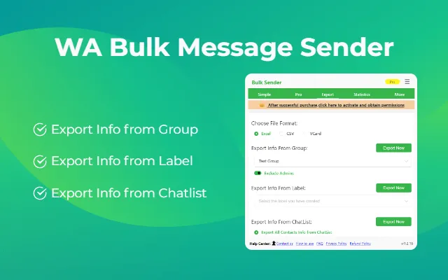 Ilustrasi Fitur Export Info Aplikasi Bulk Whatsapp Sender Terbaik Wa-Bulk Messages Sender Fitur Export Info Aplikasi Bulk Whatsapp Sender Terbaik Wa-Bulk Messages Sender