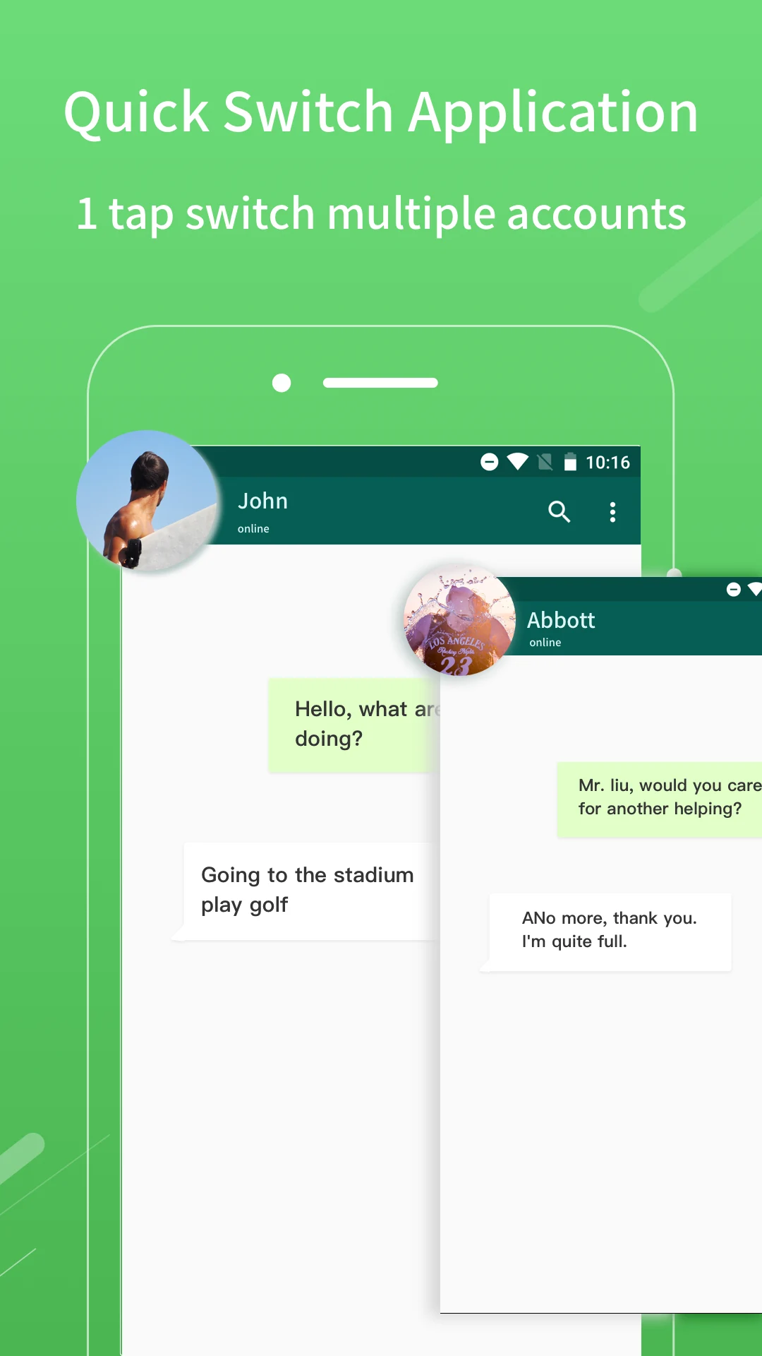 Tampilan Fitur Quick Switch Application Aplikasi WhatsApp Clone 2Face Fitur Quick Switch Application Aplikasi WhatsApp Clone 2Face