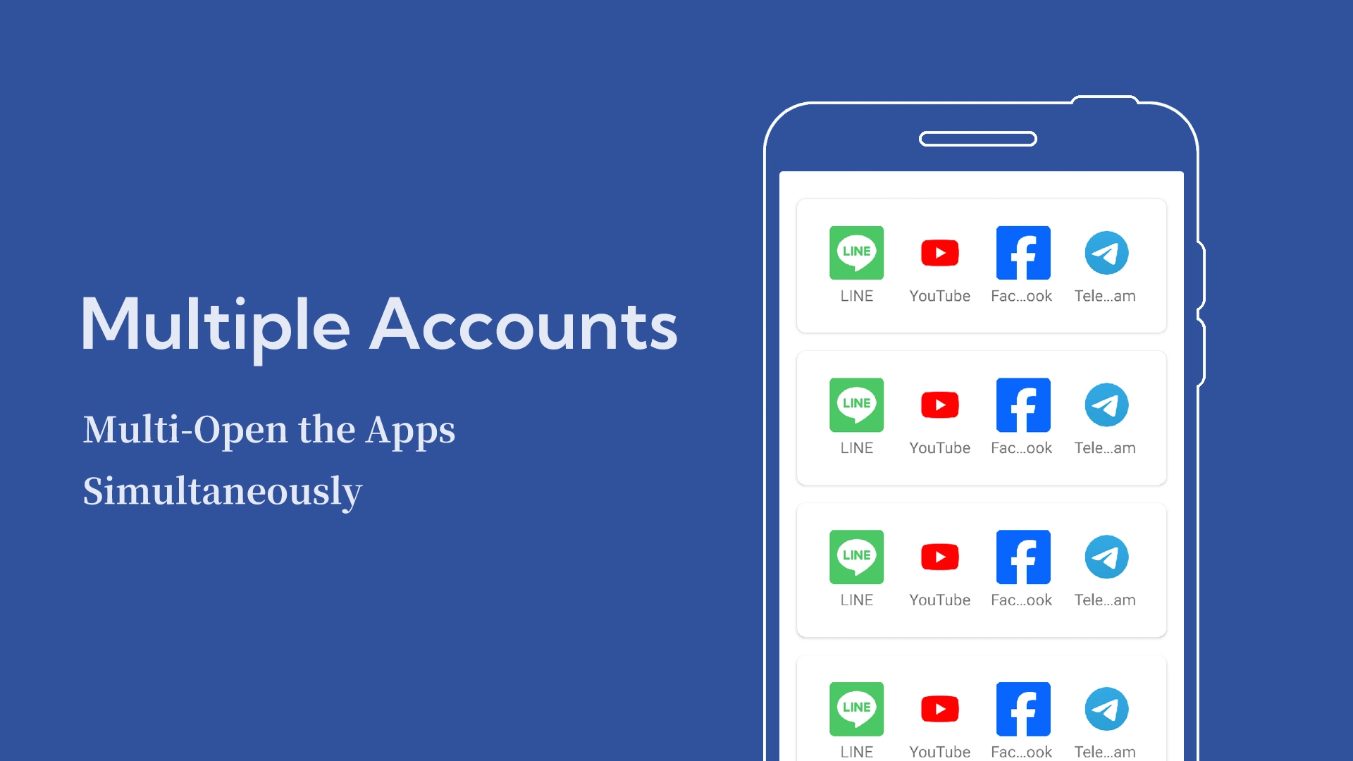 Tampilan Halaman Fitur Multiple Accounts Aplikasi Whatsapp Clone Dual Space Halaman Fitur Multiple Accounts Aplikasi Whatsapp Clone Dual Space