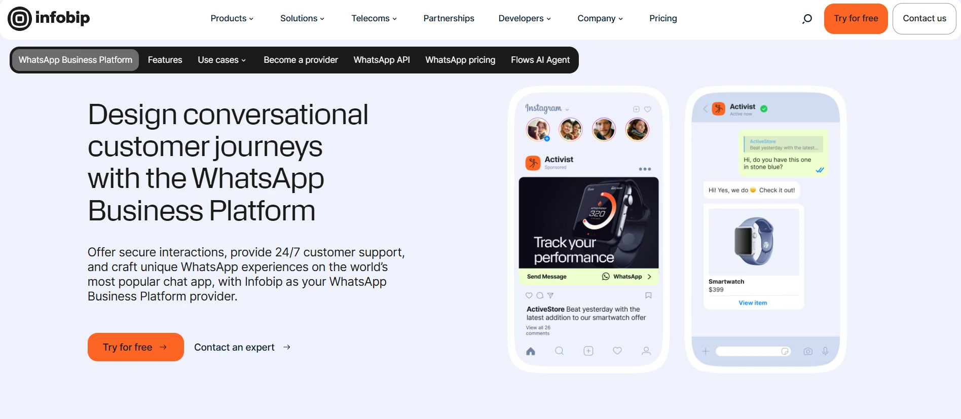 Halaman Landing Page Vendor Whatsapp Blast Infobip