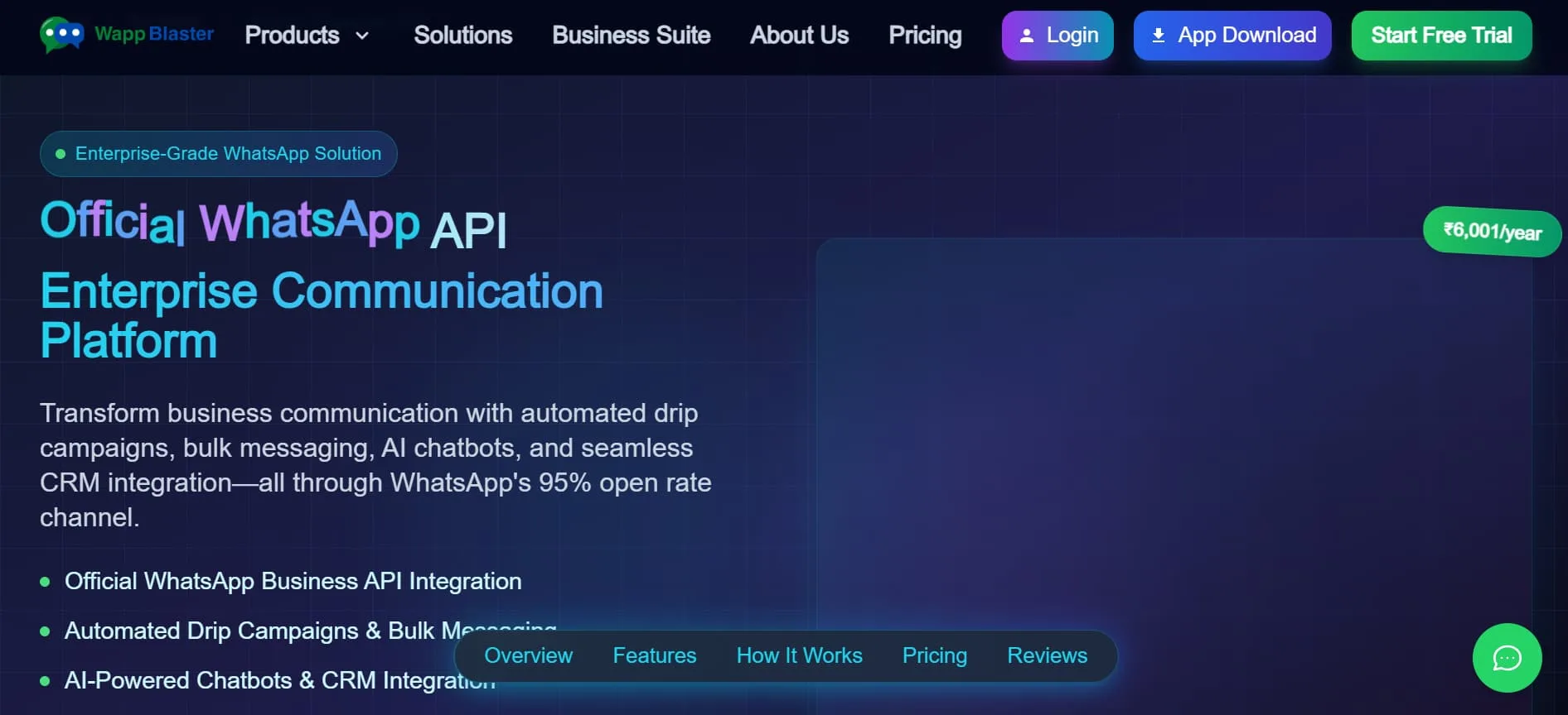 Halaman Landing Page Vendor Whatsapp Blast WappBlaster