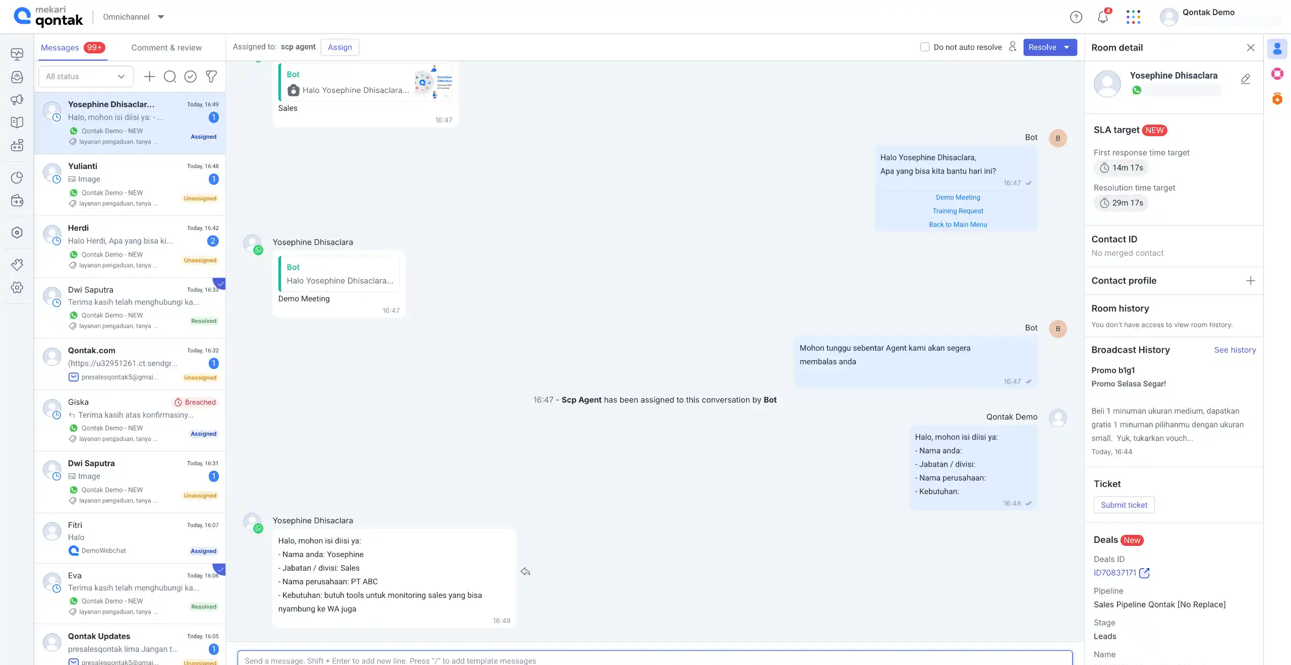 Tampilan Dashboard Aplikasi WhatsApp Broadcast Mekari Qontak Dashboard Aplikasi WhatsApp Broadcast Mekari Qontak