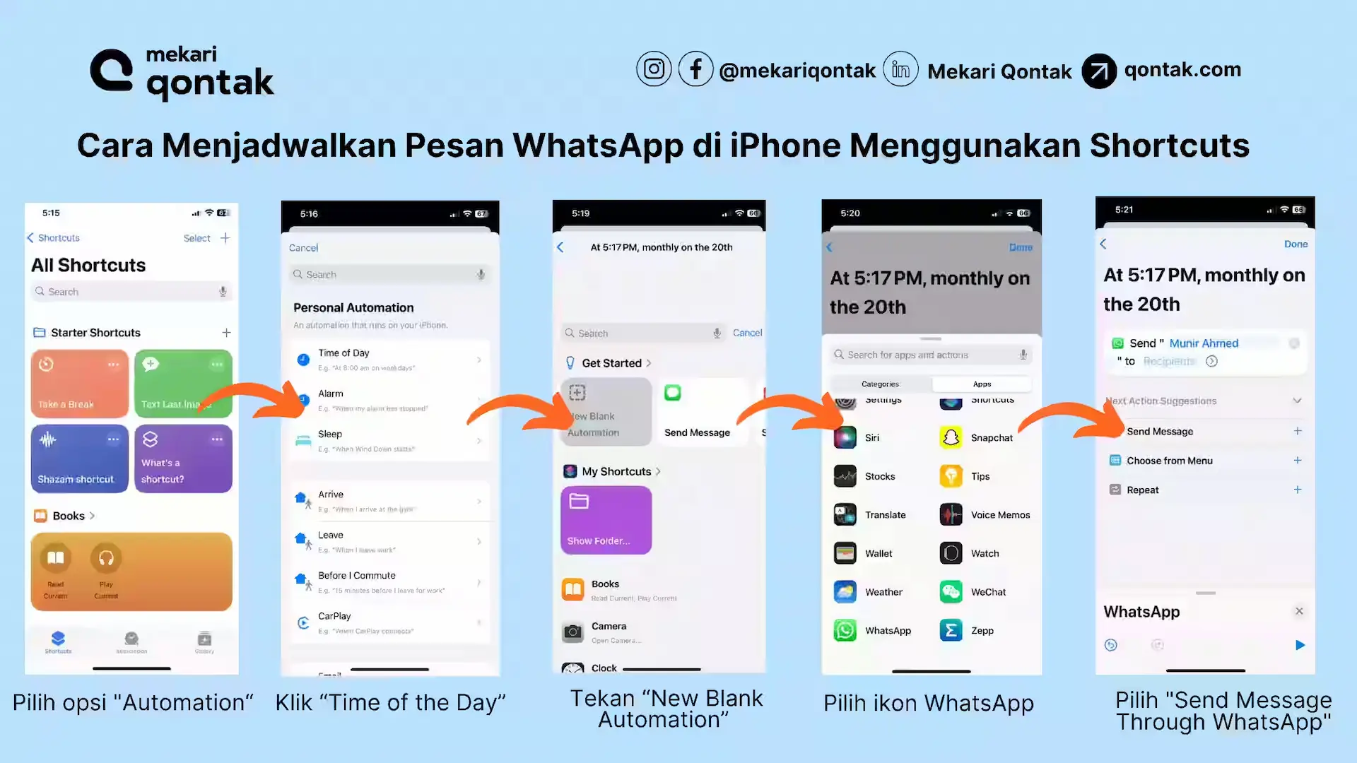 Cara Menjadwalkan Pesan WhatsApp di iPhone Menggunakan Shortcuts