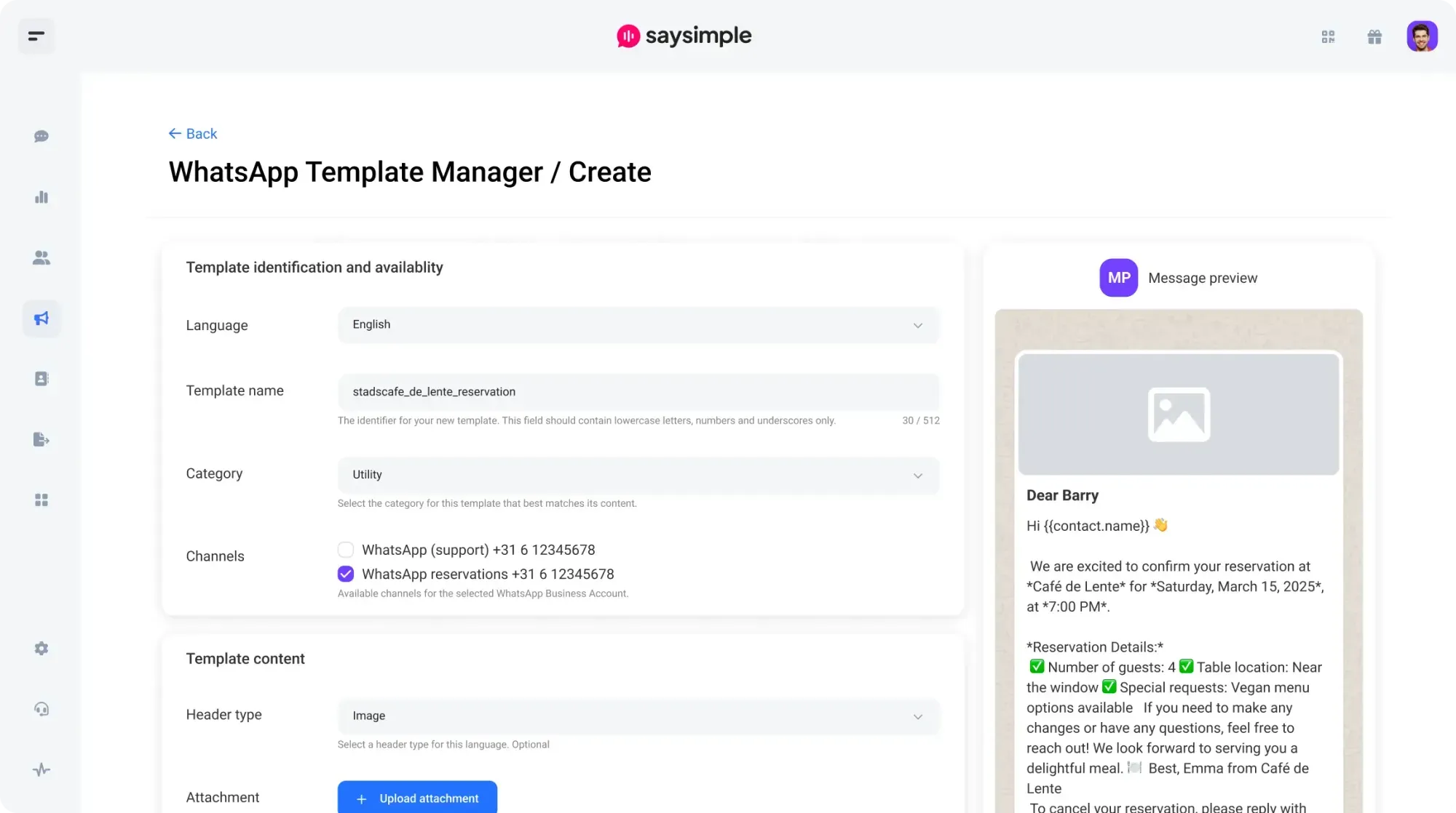 Tampilan Dashboard Template Pesan Aplikasi Broadcast WhatsApp Saysimple Dashboard Template Pesan Aplikasi Broadcast WhatsApp Saysimple