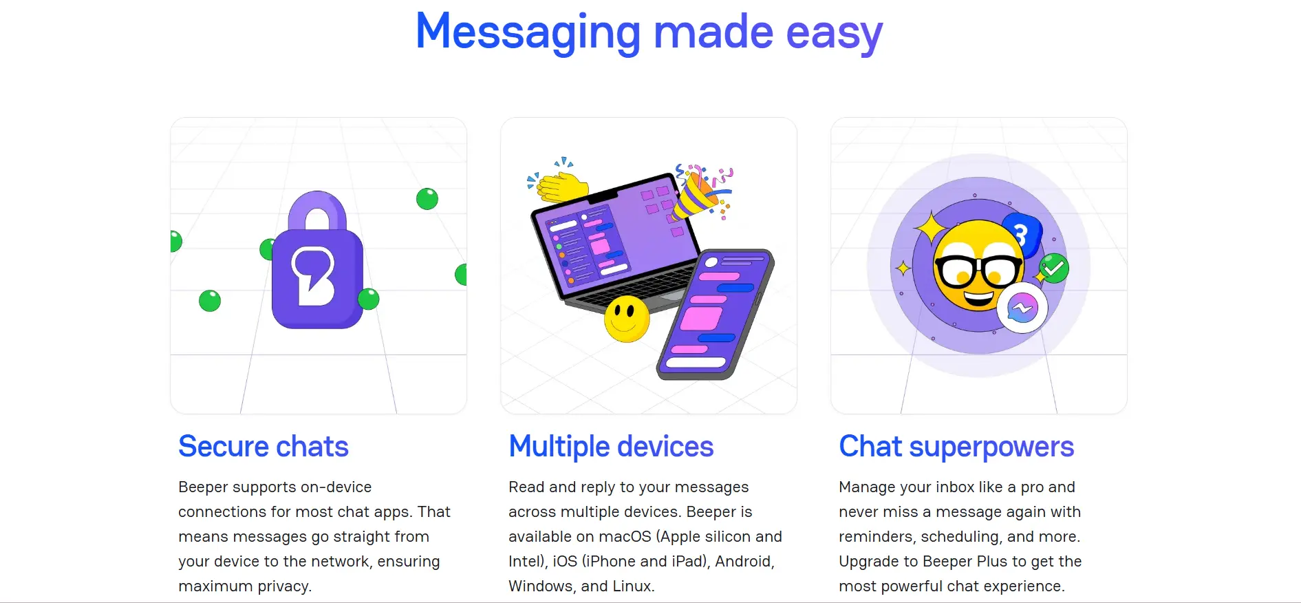 Tampilan Halaman Fitur Aplikasi Broadcast WhatsApp Beeper Halaman Fitur Aplikasi Broadcast WhatsApp Beeper