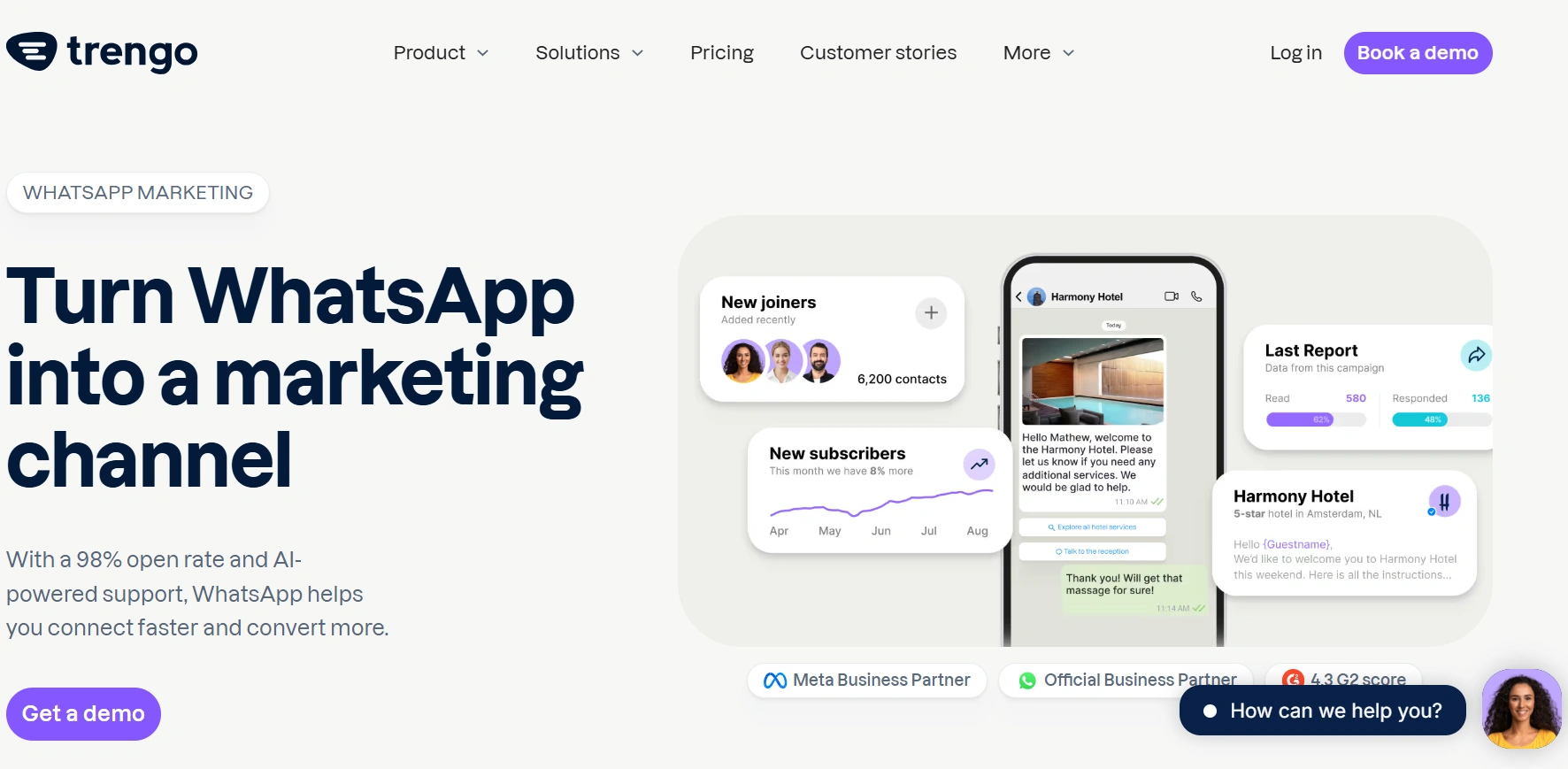 Tampilan Homepage Aplikasi Broadcast WhatsApp Trengo Homepage Aplikasi Broadcast WhatsApp Trengo