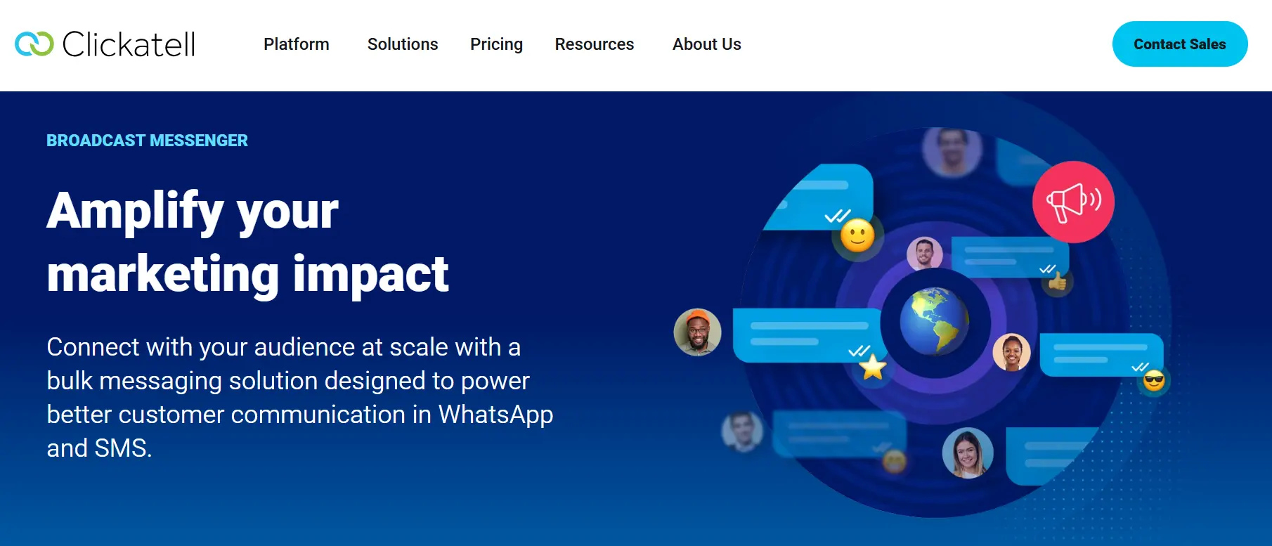 Tampilan Homepage Aplikasi WhatsApp Broadcast Clickatell Homepage Aplikasi WhatsApp Broadcast Clickatell