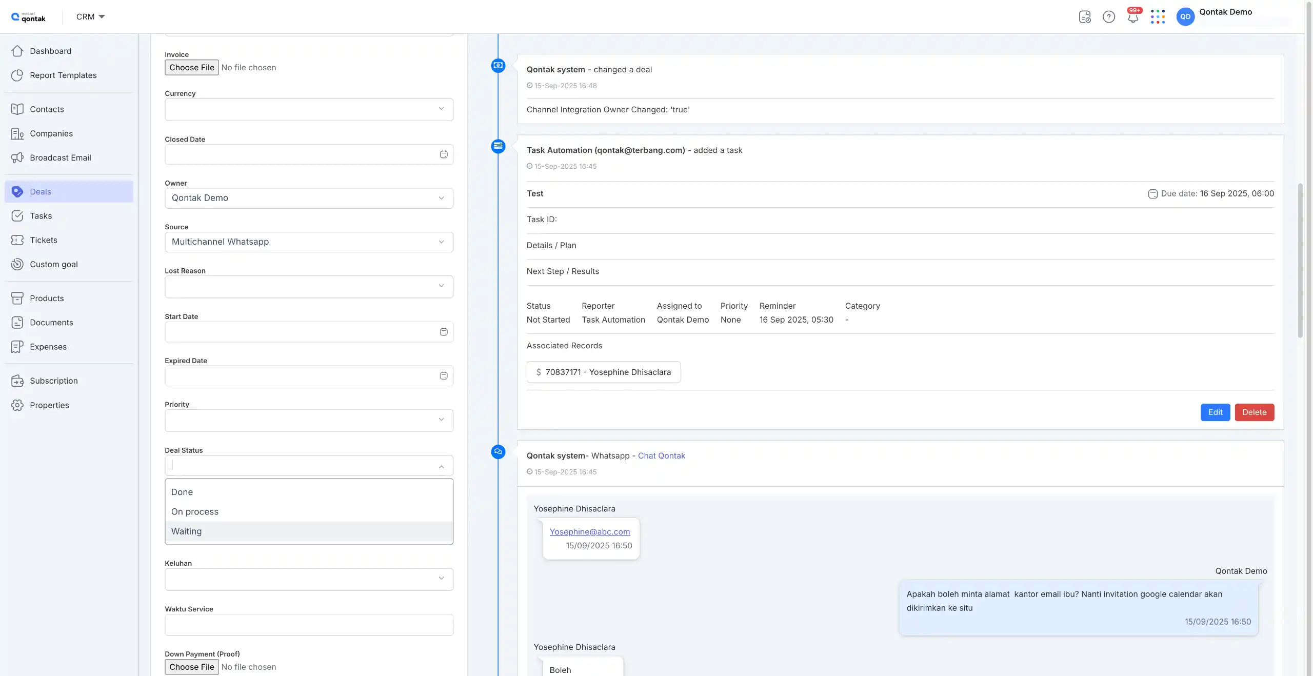 Tampilan Dashboard Riwayat Pesan Aplikasi WhatsApp Broadcast Mekari Qontak Dashboard Riwayat Pesan Aplikasi WhatsApp Broadcast Mekari Qontak