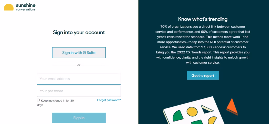 Ilustrasi Tampilan Halaman Login Sunshine Conversation