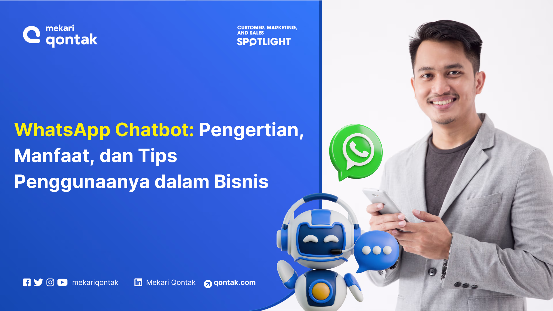 Ilustrasi pengguna yang sedang menggunakan WhatsApp Chatbot