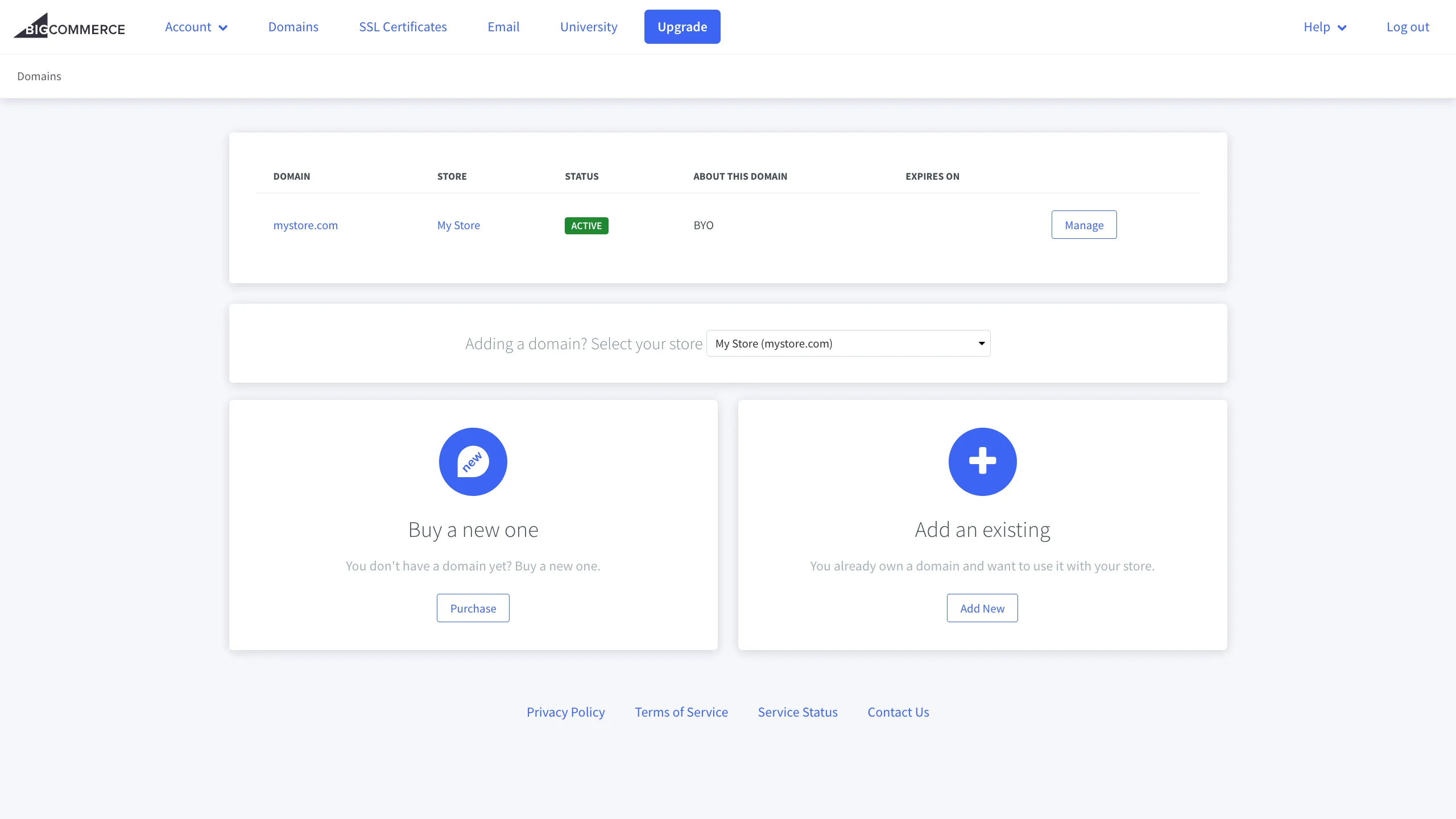 Dashboard Account Aplikasi Omnichannel BigCommerce