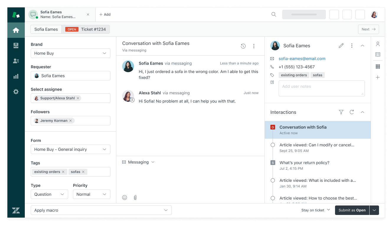 Dashboard Email And Ticketing Support Aplikasi Omnichannel Sunshine Conversation