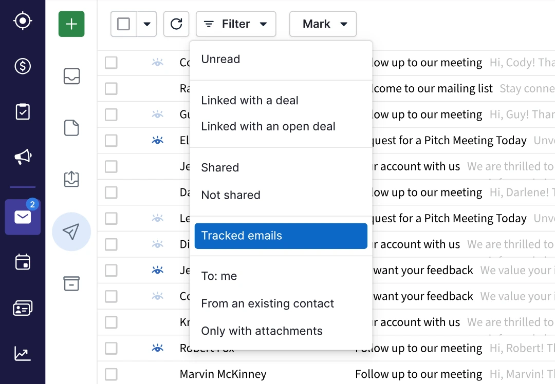 Dashboard Email Marketing Aplikasi Omnichannel Pipedrive