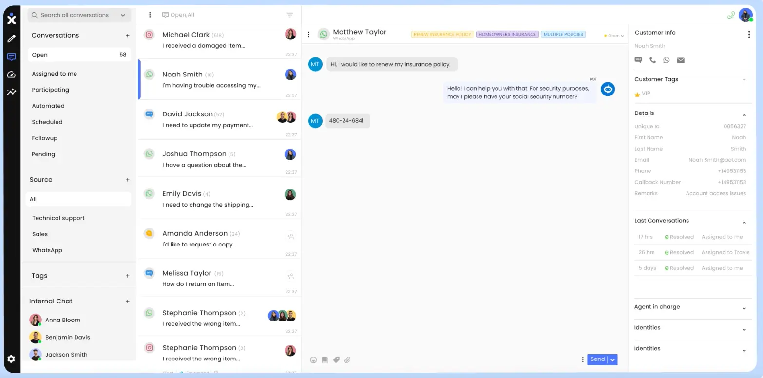 Dashboard Imbox Aplikasi Omnichannel CommBox
