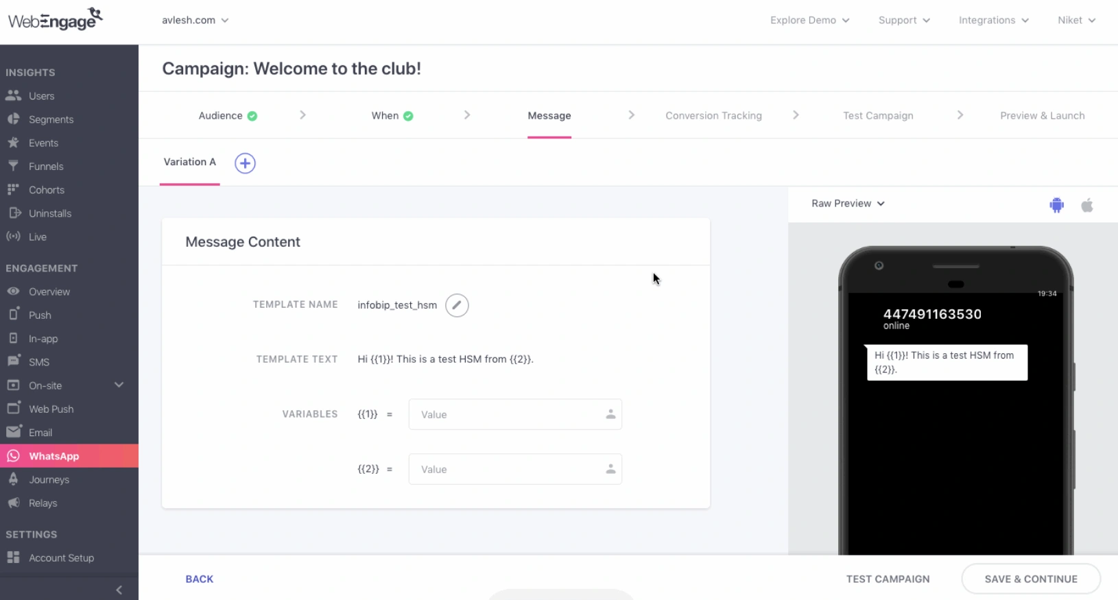 Tampilan Dashboard KirimPesan Blast WhatsApp Blast Software WebEngage Dashboard KirimPesan Blast WhatsApp Blast Software WebEngage