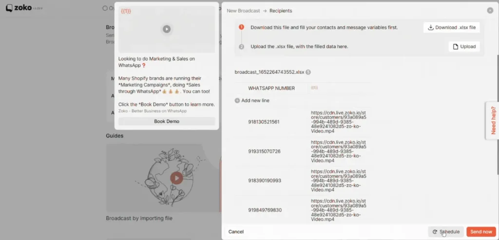 Tampilan Dashboard Kirim Broadcast WhatsApp Blast Software Zoko Dashboard Kirim Broadcast WhatsApp Blast Software Zoko