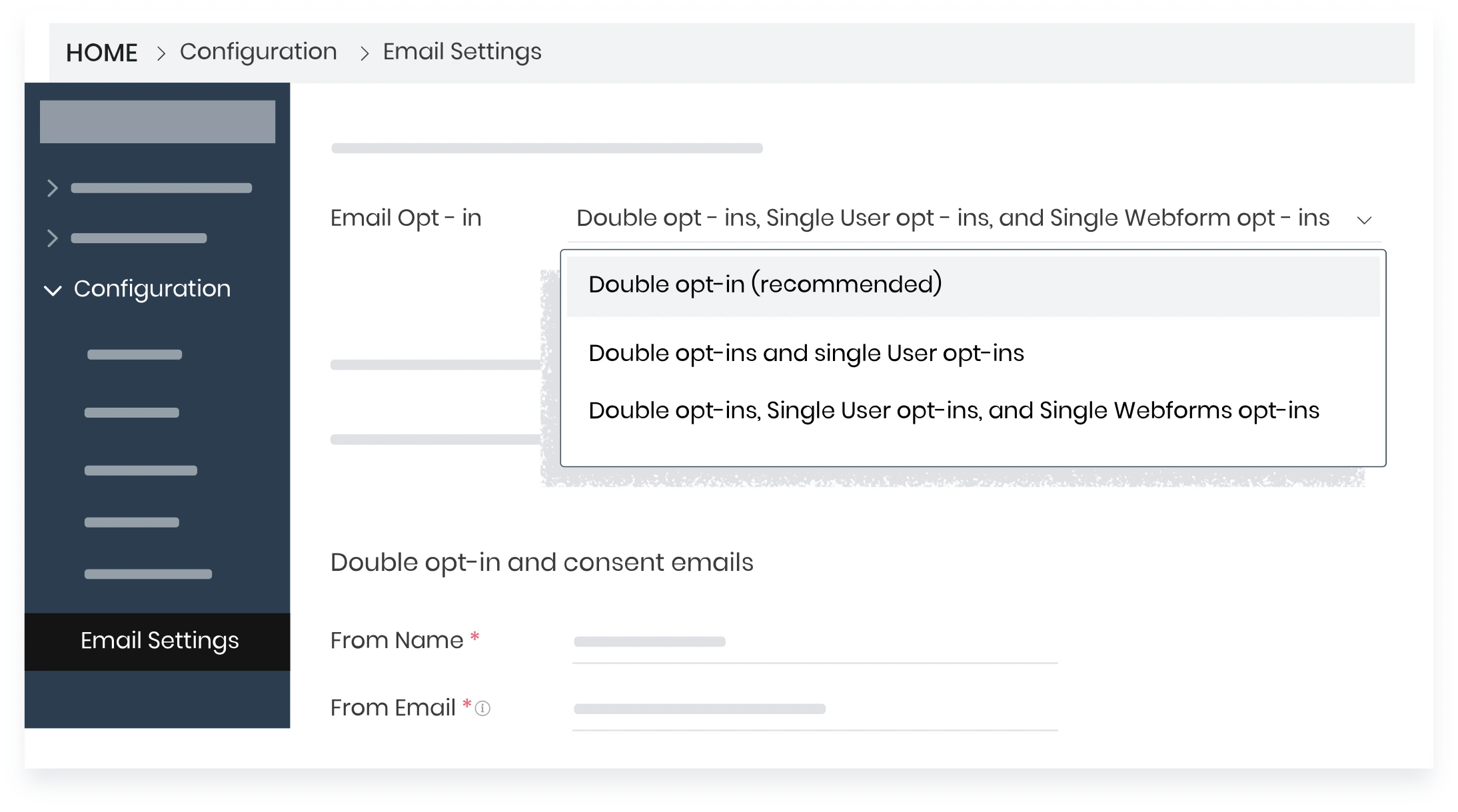 Dashboard Manajemen Email Aplikasi Omnichannel Vtiger