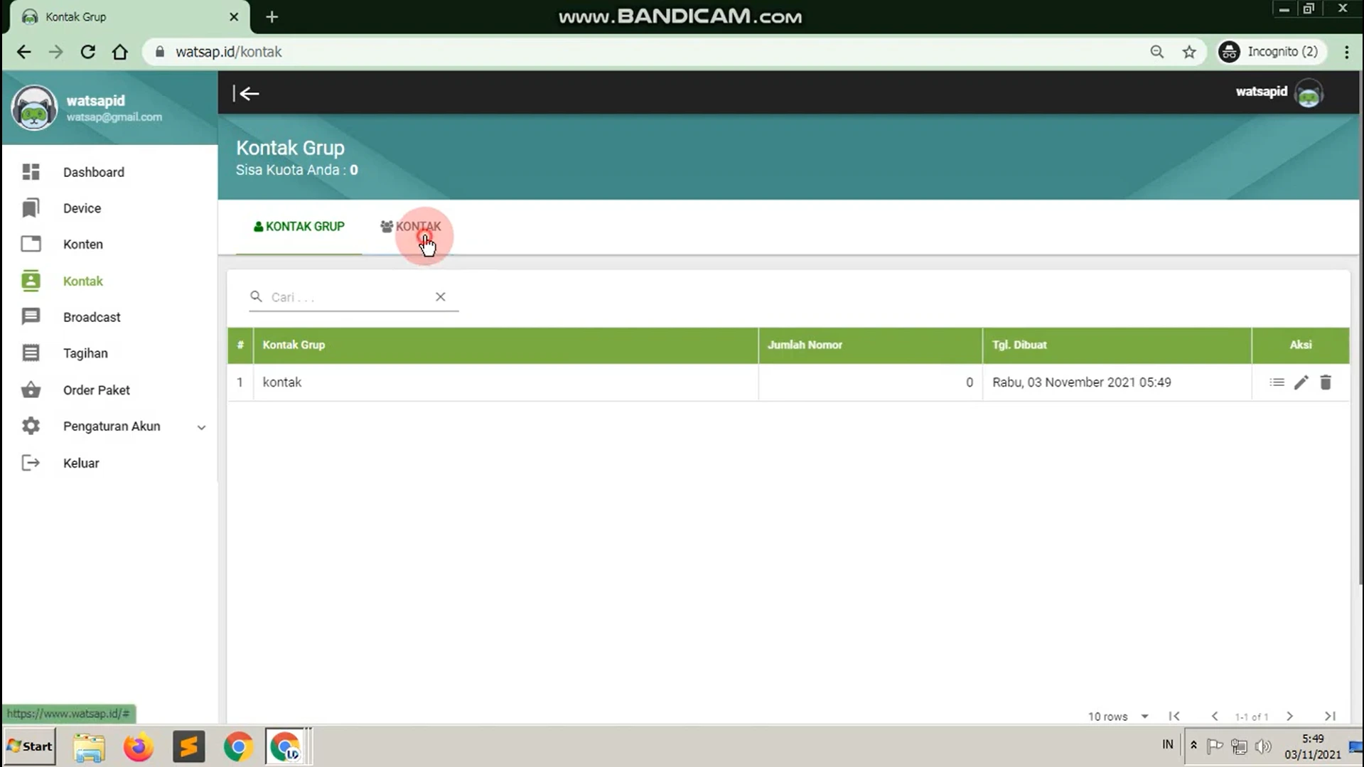 Ilsutrasi Dashboard Manajemen Kontak WhatsApp Blast Software Watsap.id Dashboard Manajemen Kontak WhatsApp Blast Software Watsap.id