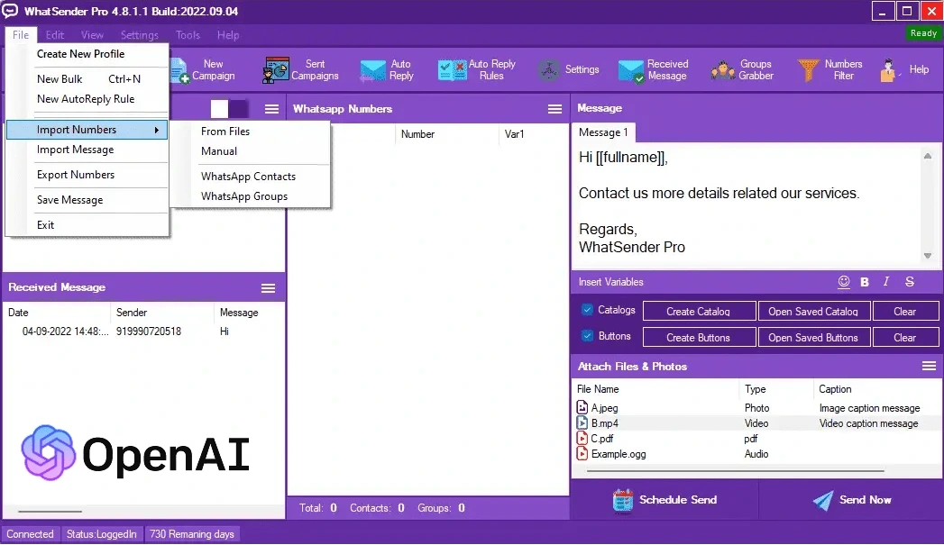 Ilustrasi Dashboard WhatsApp Blast Software WhatSender Pro Dashboard WhatsApp Blast Software WhatSender Pro