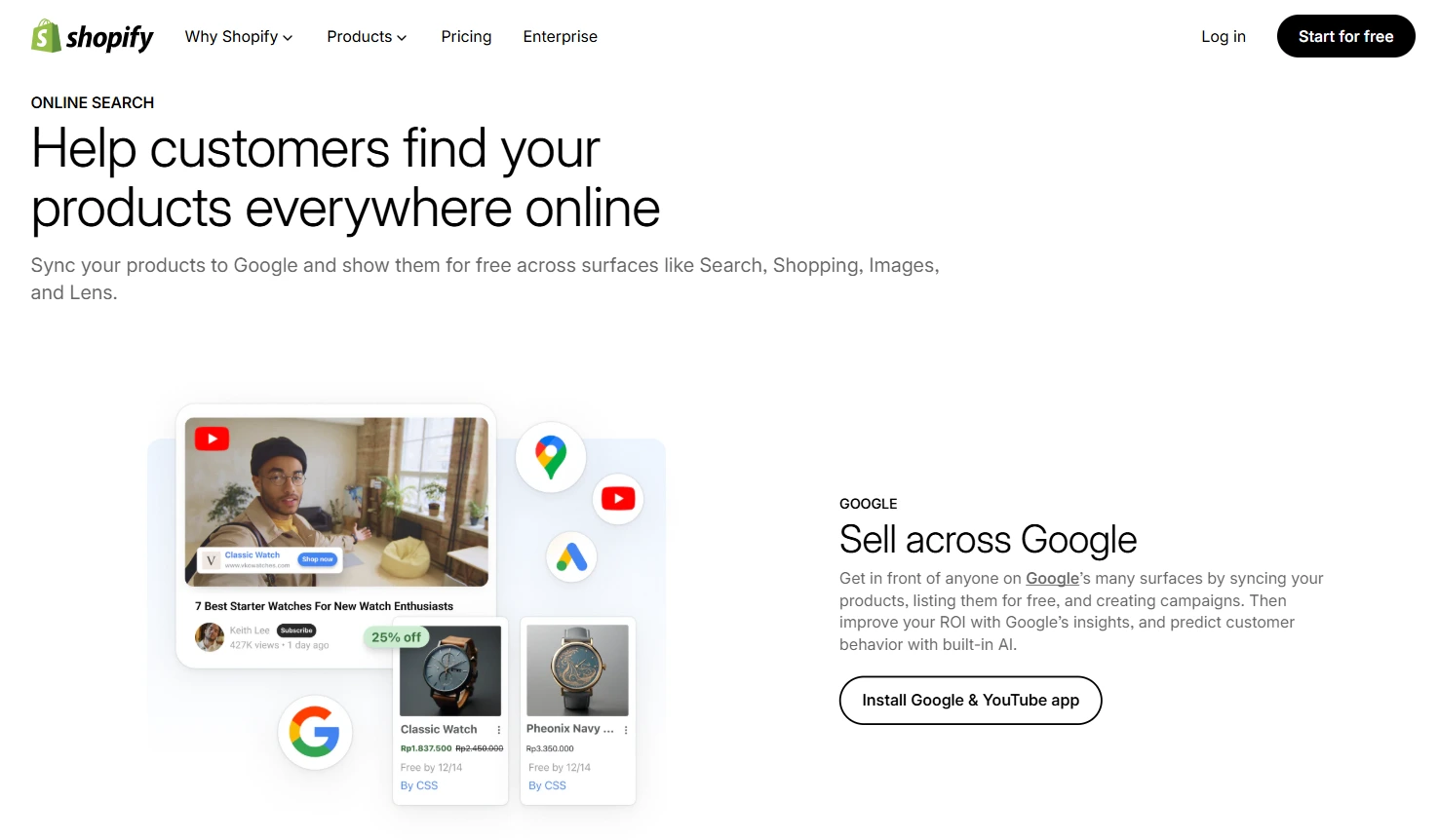 Halaman Fitur Omnichannel Online Search Aplikasi Omnichannel Shopify