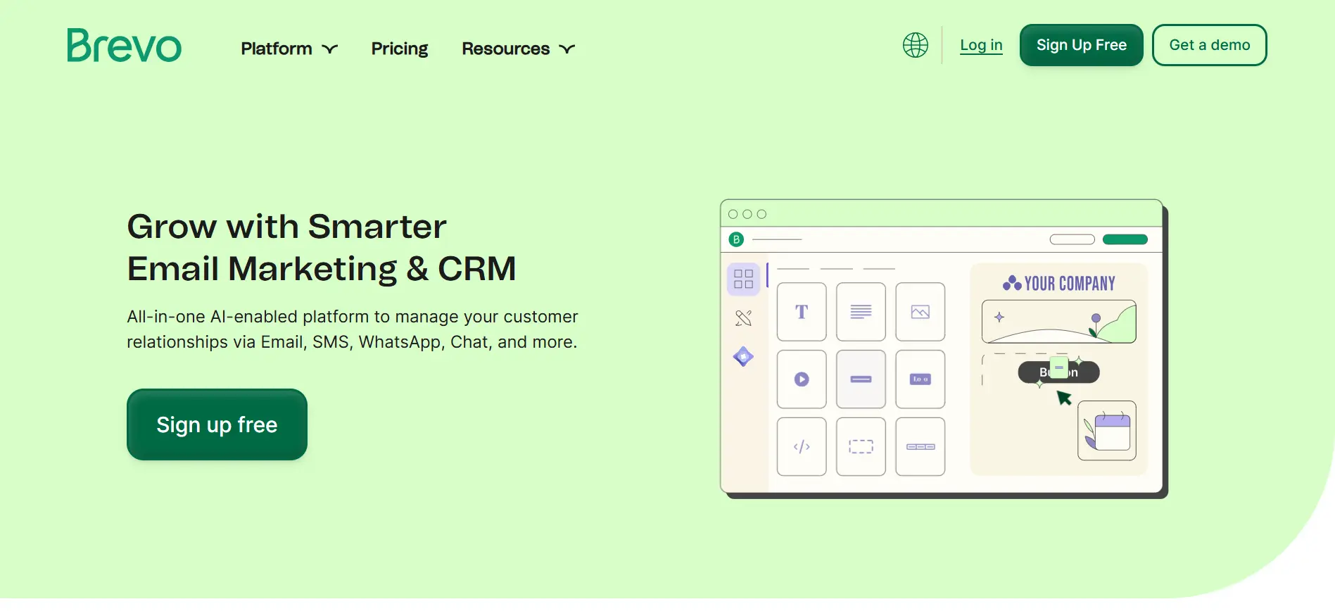 Homepage Aplikasi Omnichannel Brevo