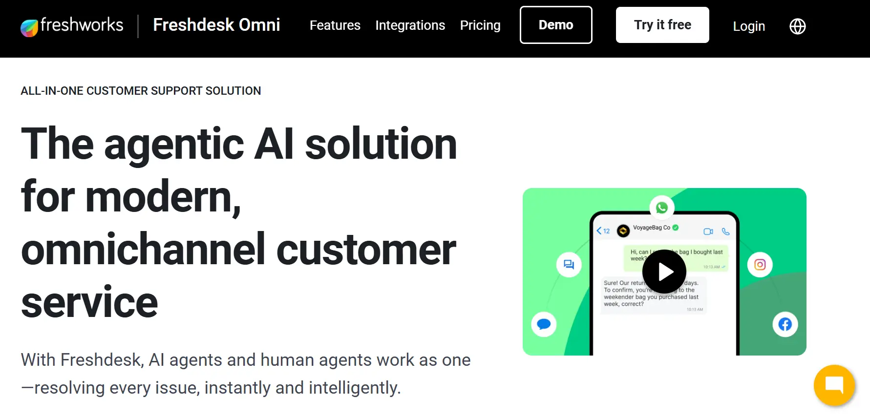 Homepage Aplikasi Omnichannel Freshdesk Omni