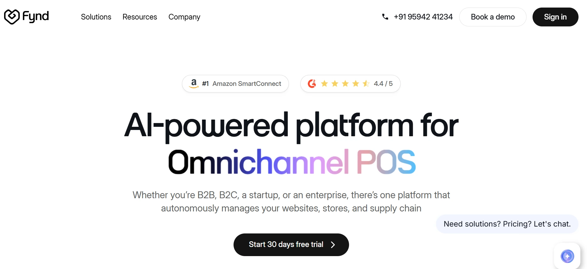 Homepage Aplikasi Omnichannel Fynd