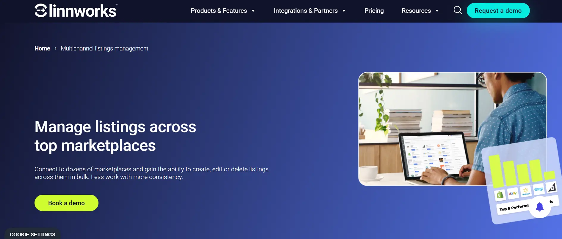 Homepage Aplikasi Omnichannel Linnworks