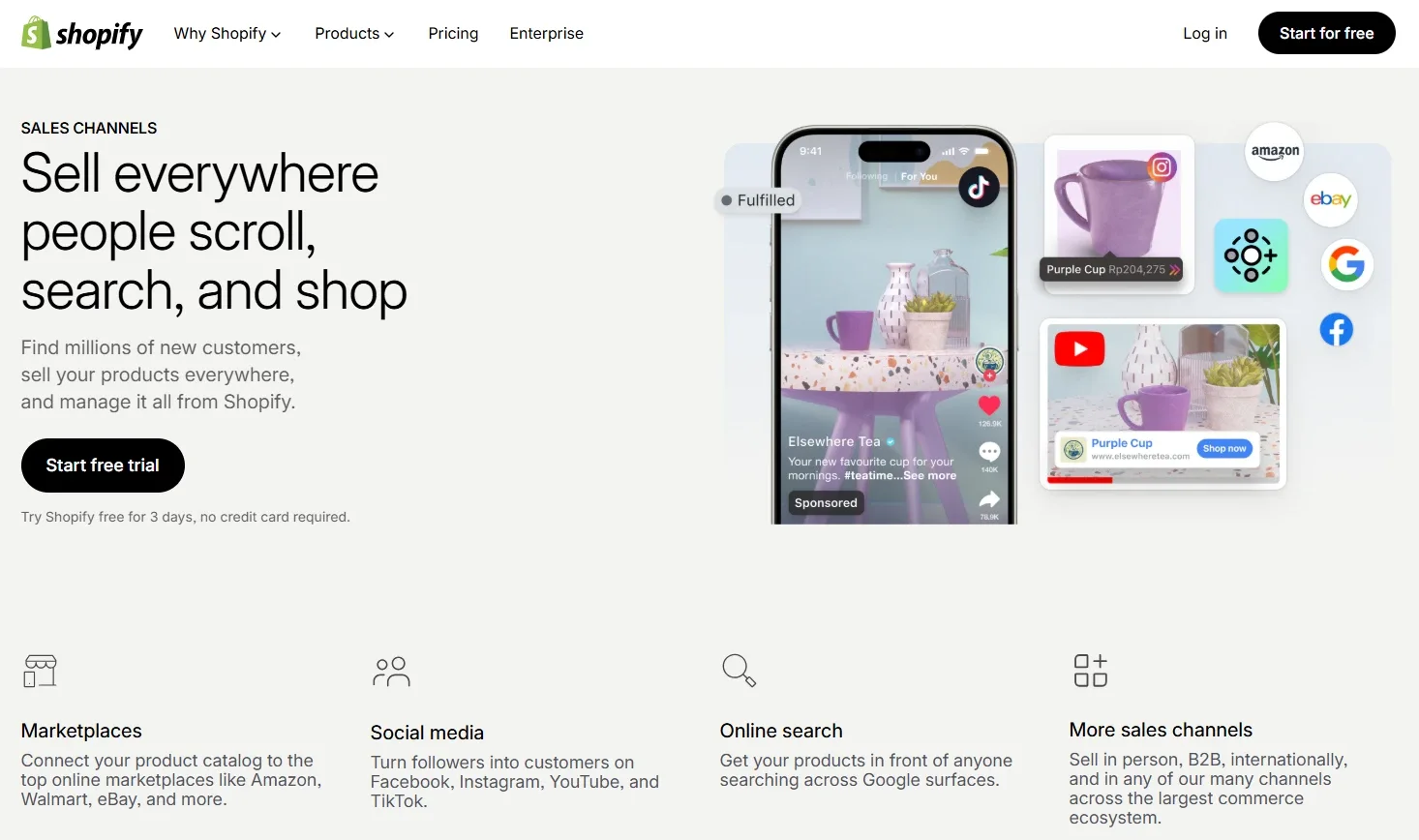 Homepage Aplikasi Omnichannel Shopify