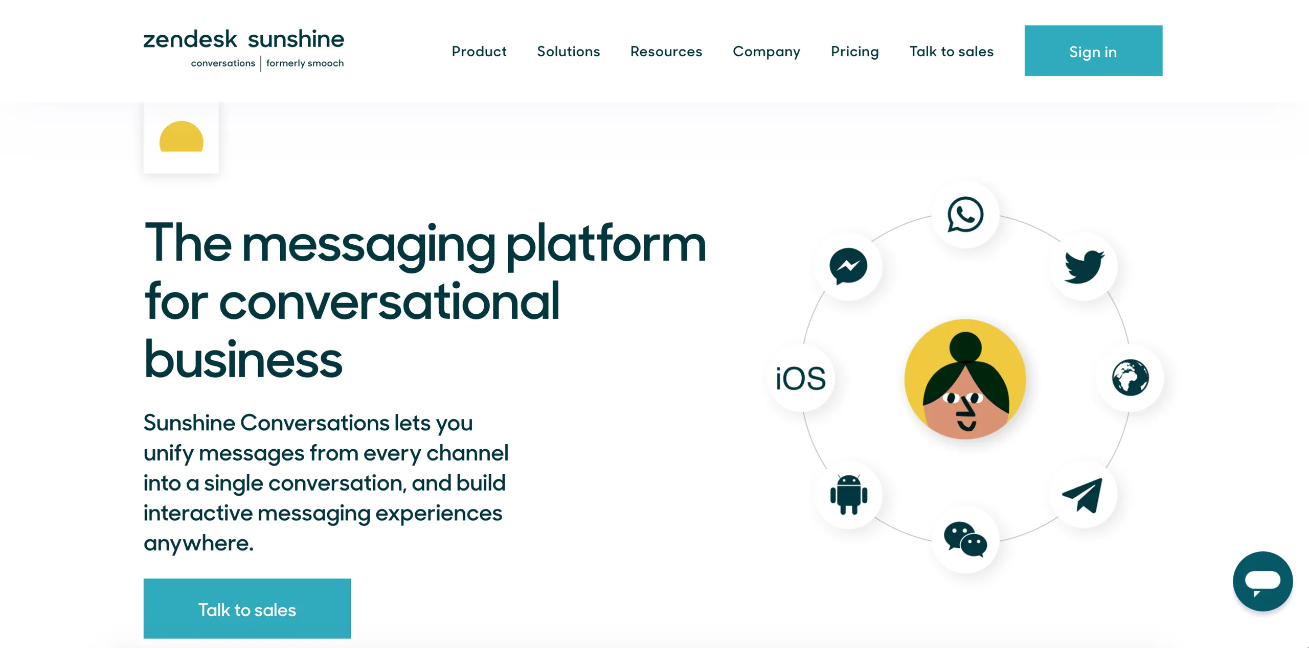 Homepage Aplikasi Omnichannel Sunshine Conversation